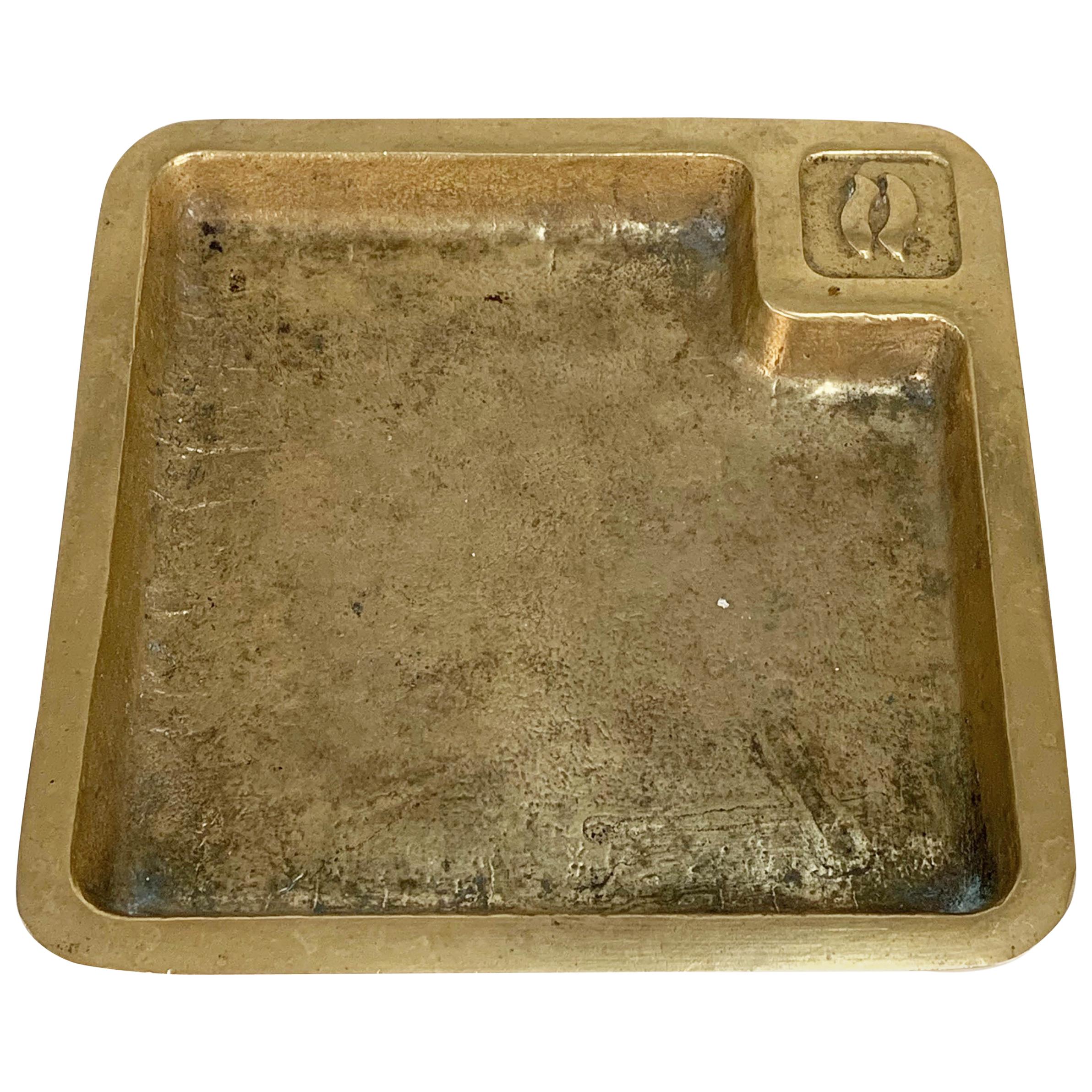 Ashtray or Bowl, Solid Brass for Desk or Table, 1960s, Italy