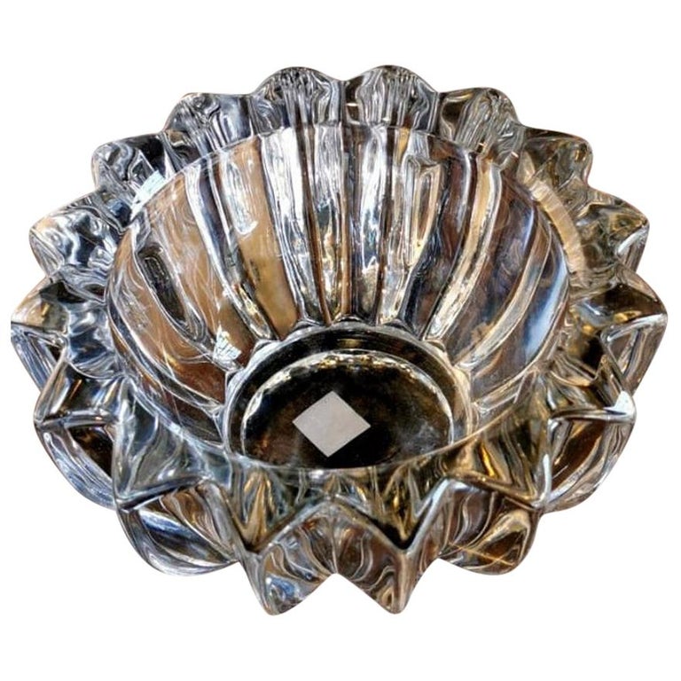 Art Deco Ashtray (Or Cup) In Molded Glass Pierre D’Avesn France 1935 at