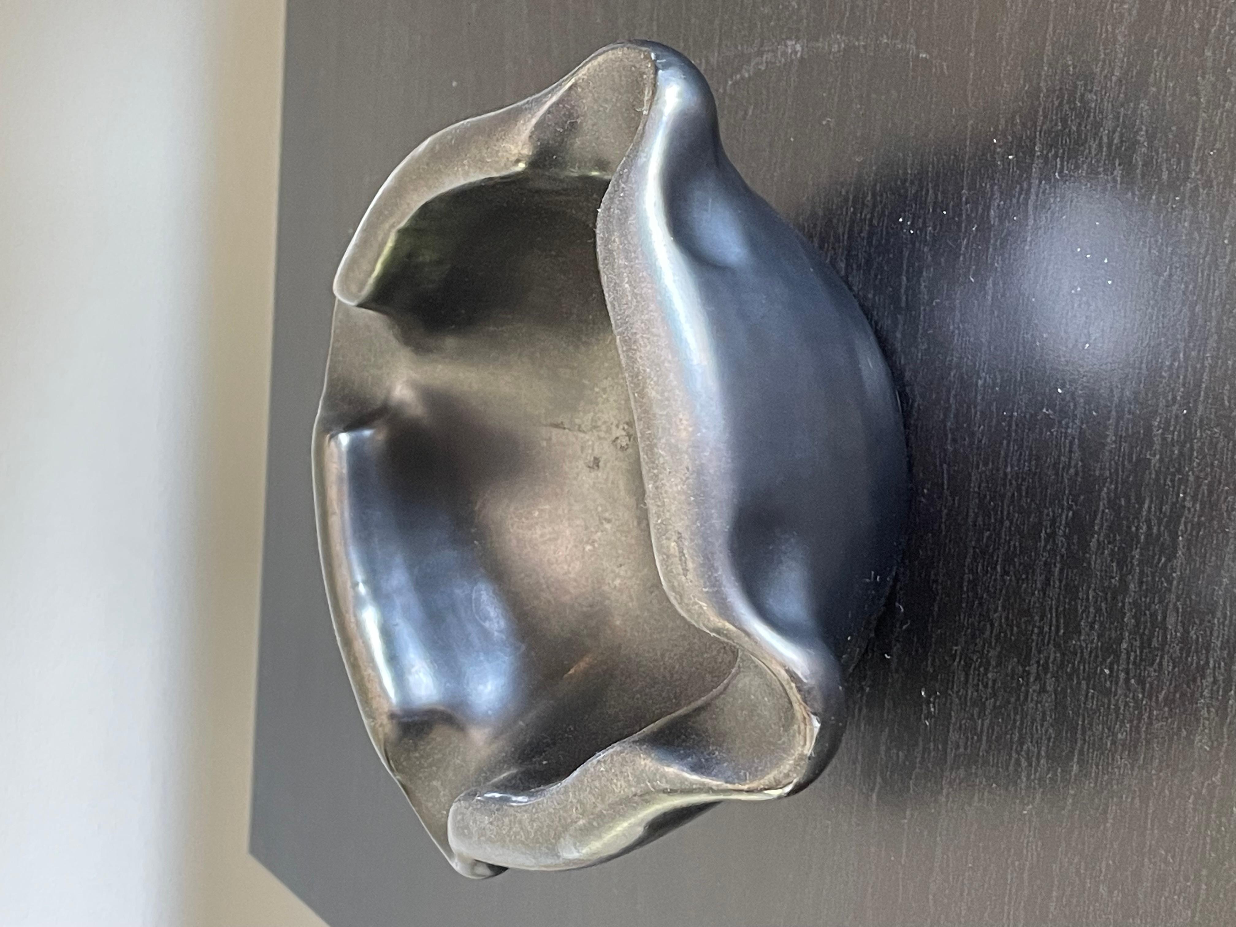ashtray or empty pocket in black ceramic, France 2