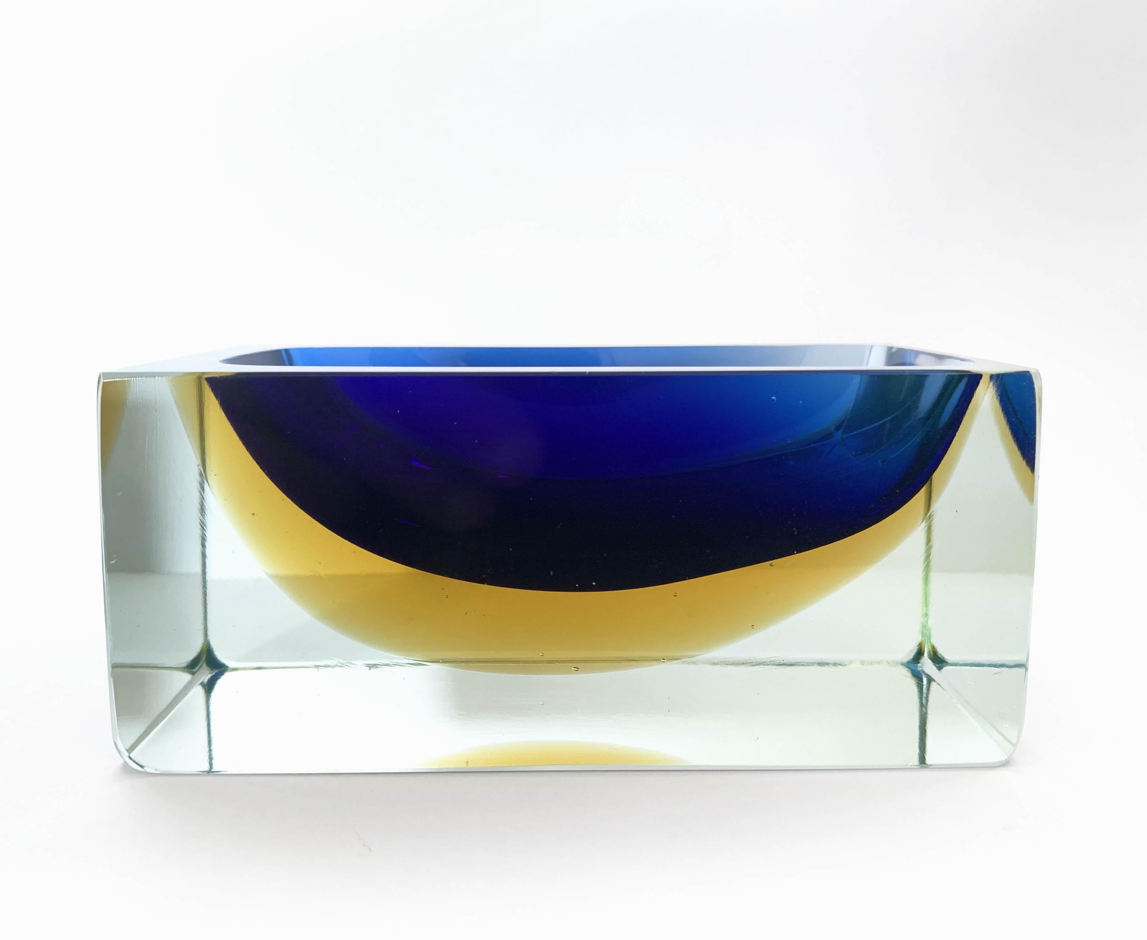 20th Century Ashtray or Italian Murano Bowl Flavio Poli Sommerso Glass Vide Poche Italy, 1960