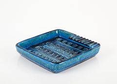 Aschenbecher oder Ablageschale aus blauer Rimini-Keramik, Bitossi von Aldo Londi, Italien 1960er Jahre