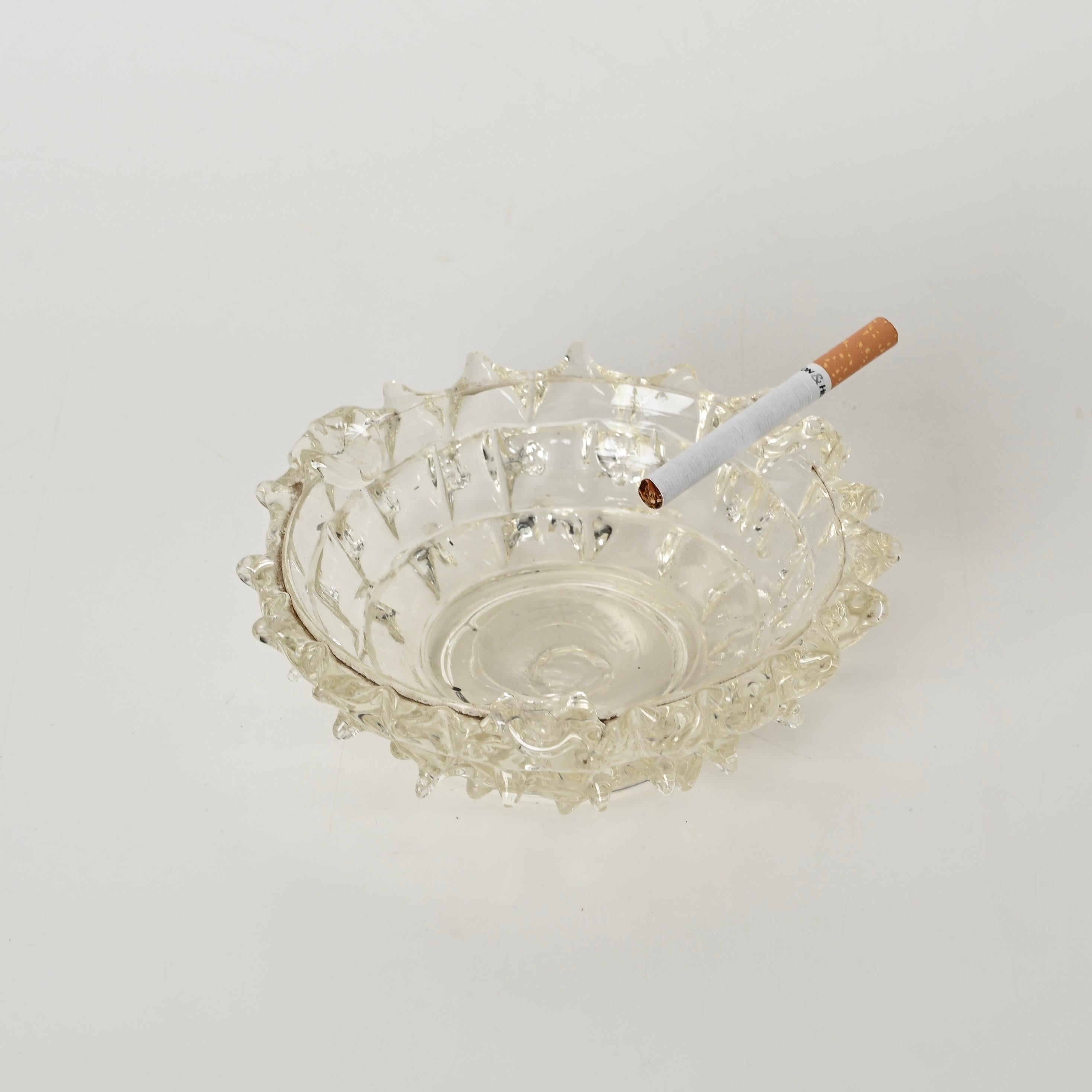Cenicero o Vide-Poche en vidrio soplado Rostrato Murano de Barovier, Italia años 40 en venta 2