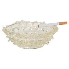 Cenicero o Vide-Poche en vidrio soplado Rostrato Murano de Barovier, Italia años 40