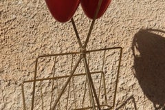 Aschenbecherständer Design Italienisch Geometrisches Messing emailliert Aluminium Rotgold Farbe