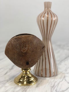 Ashtray Shell Shaped in Wood and Brass by Gabriella Crespi