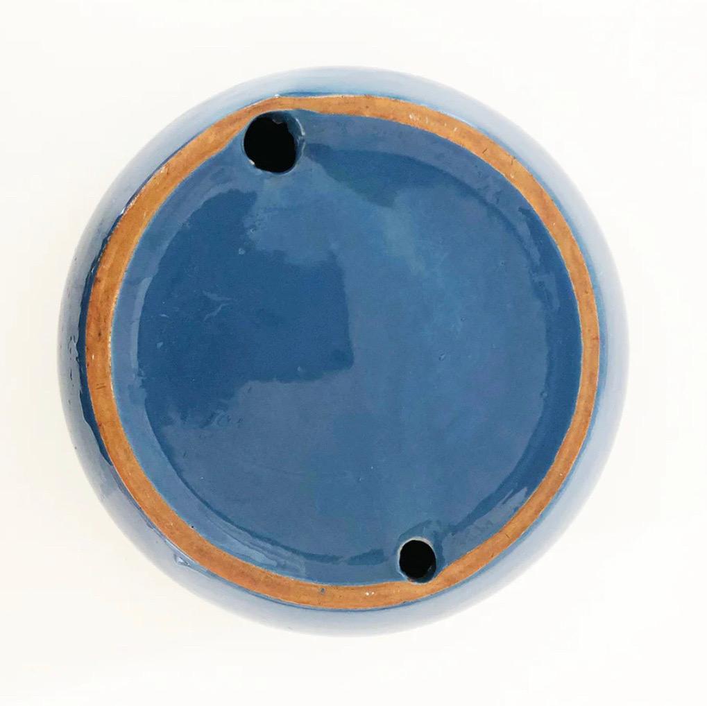 Italian Ashtray Sicart Ceramic Blue Design 1970s, Art For Sale