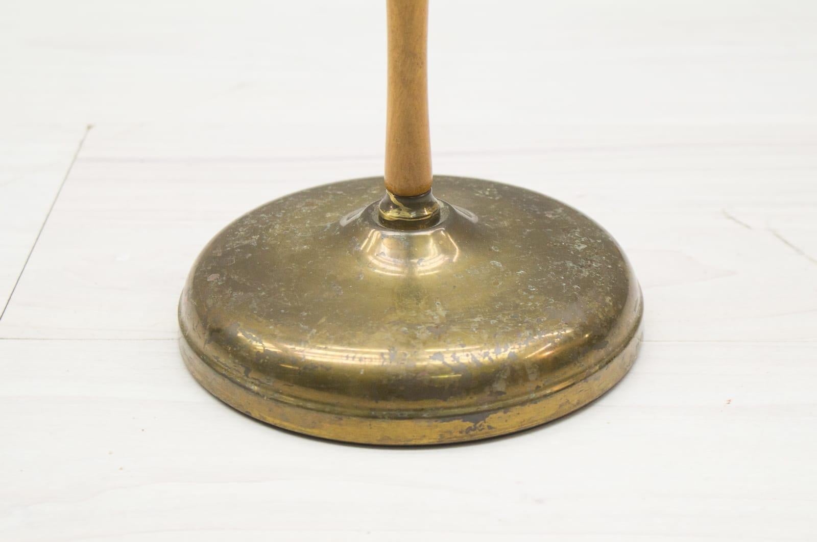 Ashtray Stand in the Manner of Carl Auböck, Brass and Wood, 1950s 2