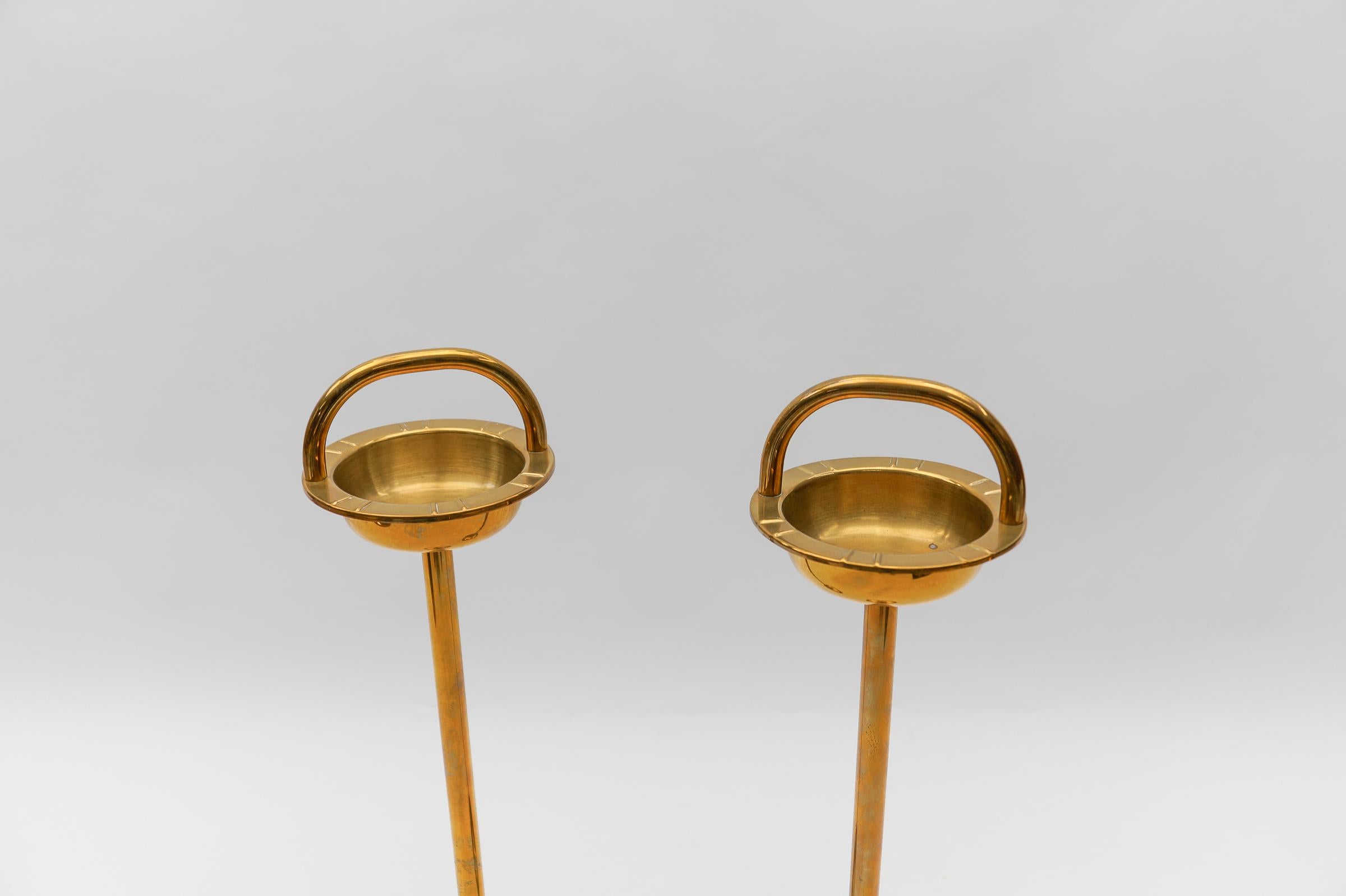 Metal Ashtray Stand in the Manner of Carl Auböck in Brass, 1950s For Sale