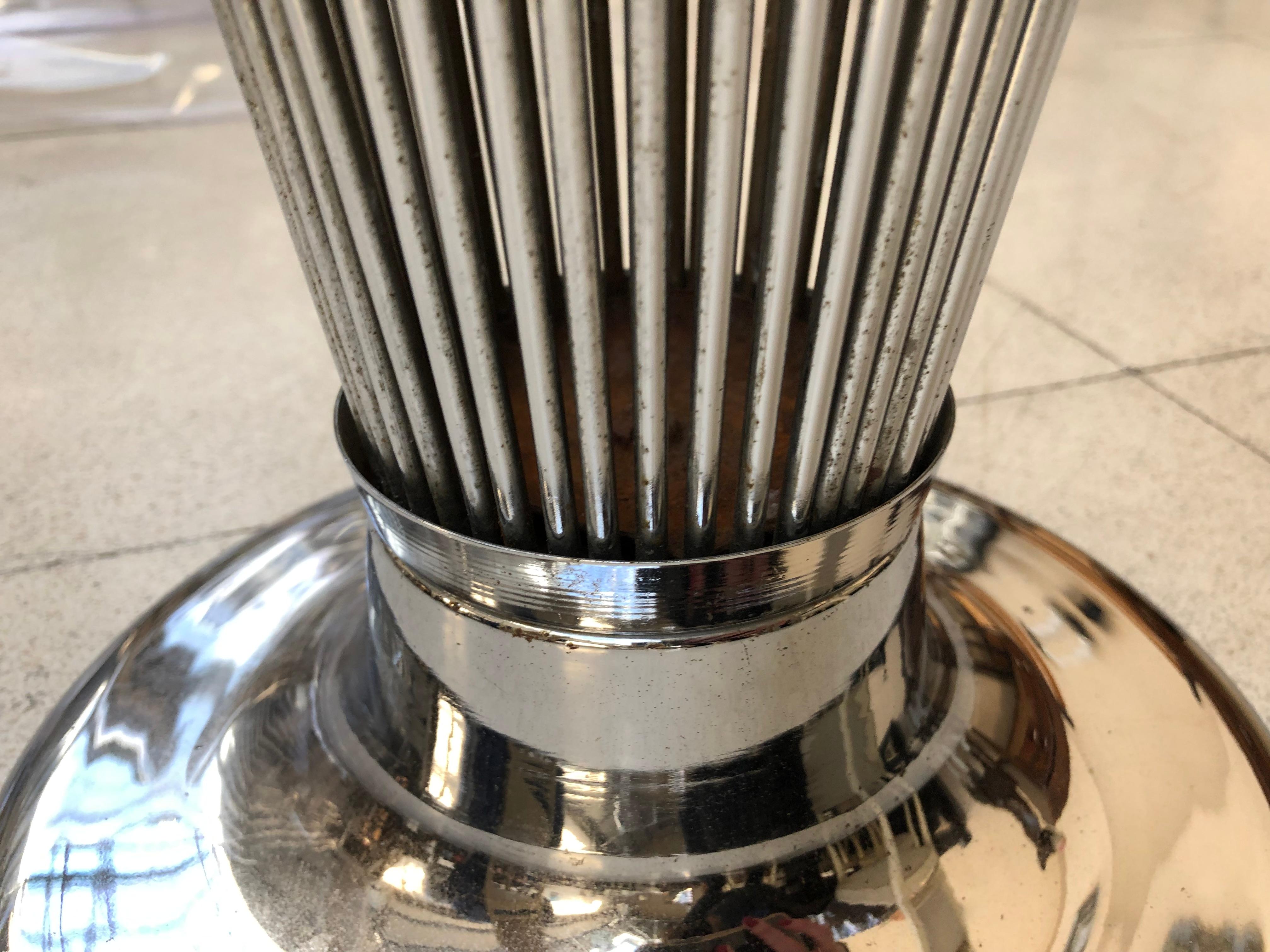 Ashtray that becomes an umbrella stand in chrome , 1950,  American For Sale 2