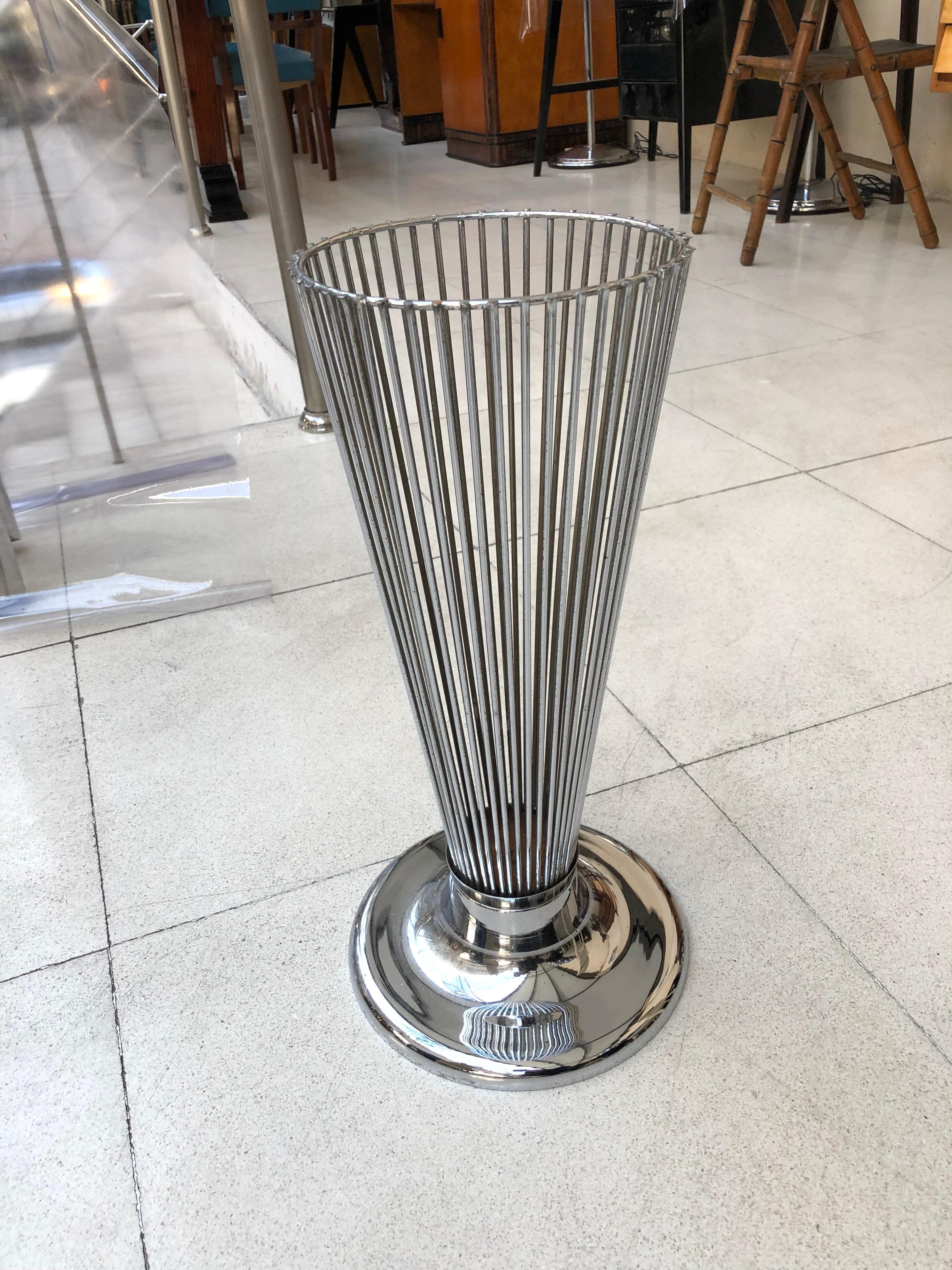 Ashtray that becomes an umbrella stand in chrome , 1950,  American For Sale 4