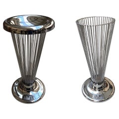 Retro Ashtray that becomes an umbrella stand in chrome , 1950,  American