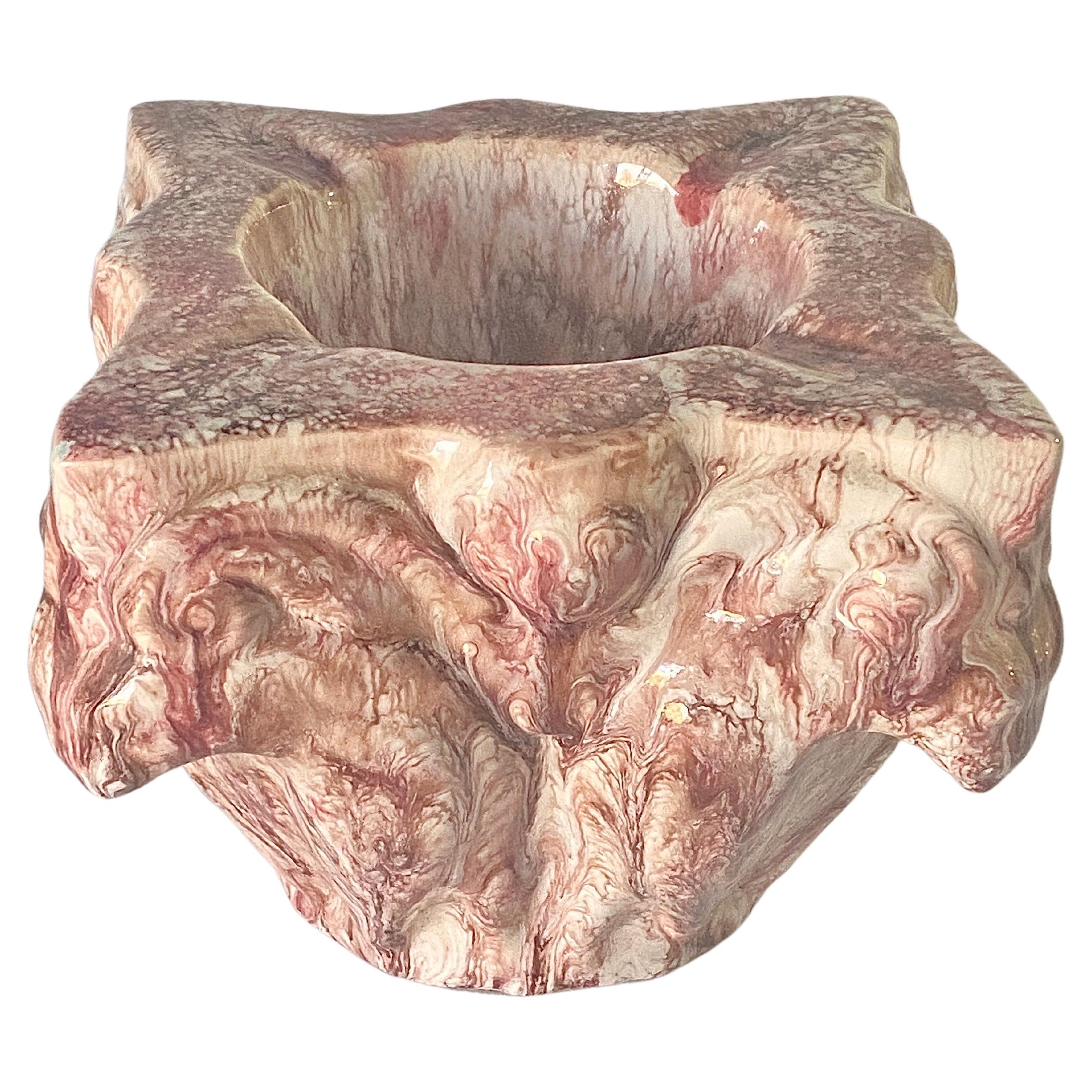 Ashtray, vide Poche, in Ceramic, Pink color, Holliwwod Regency, Italy 1960 For Sale
