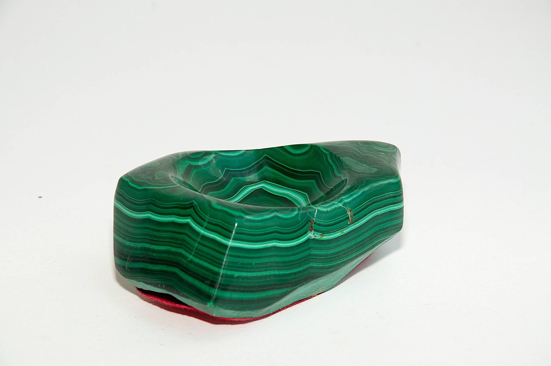 Rococo Revival Ashtray with an Egg in Malachite