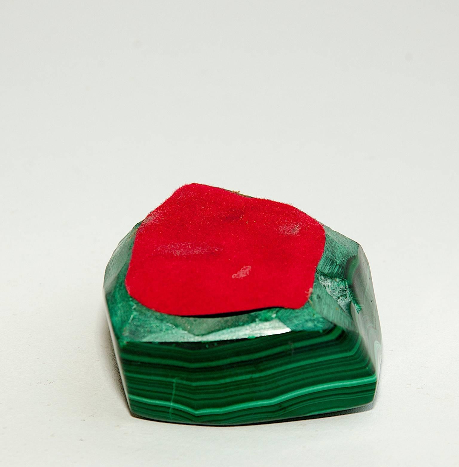 Congolese Ashtray with an Egg in Malachite