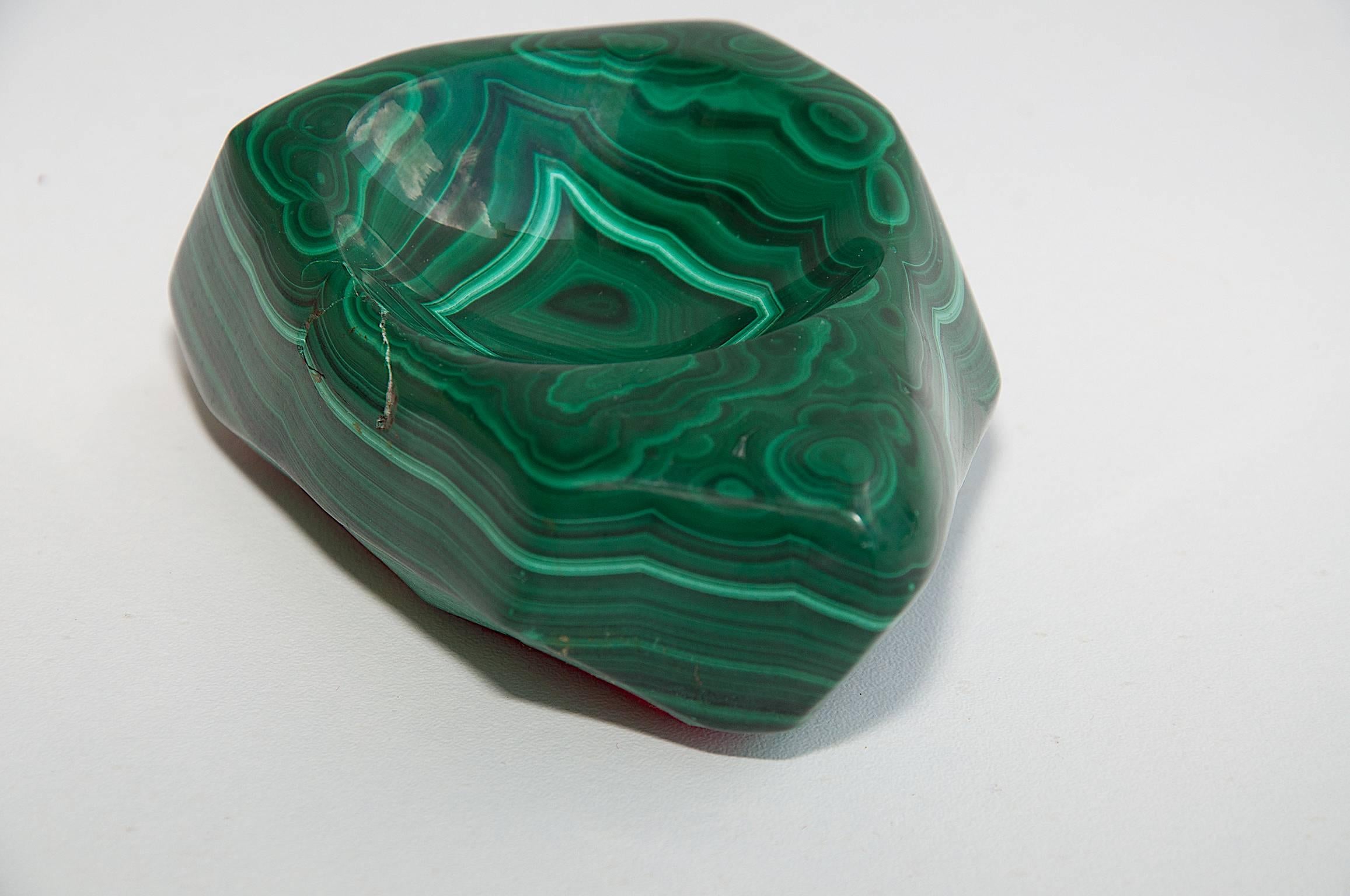 20th Century Ashtray with an Egg in Malachite