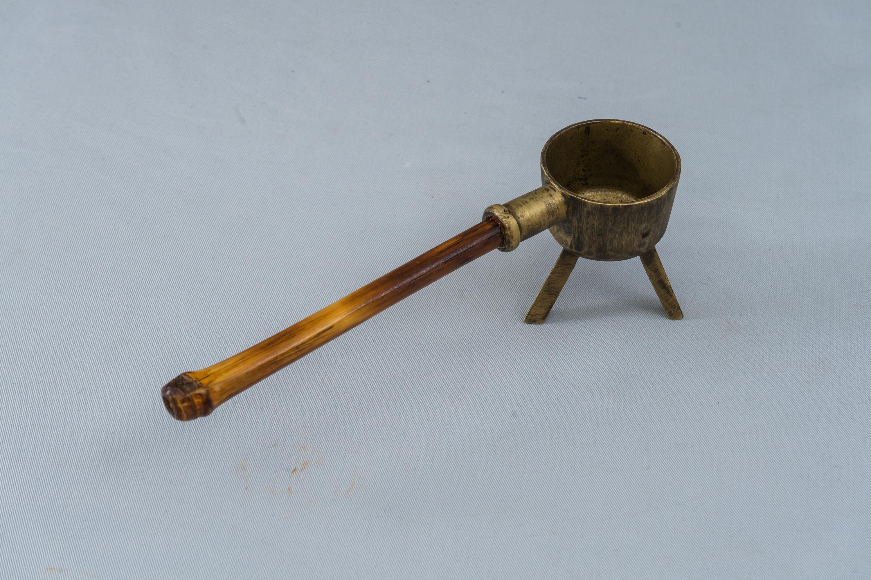Mid-20th Century Ashtray with Bamboo Handle, Vienna, circa 1950s For Sale