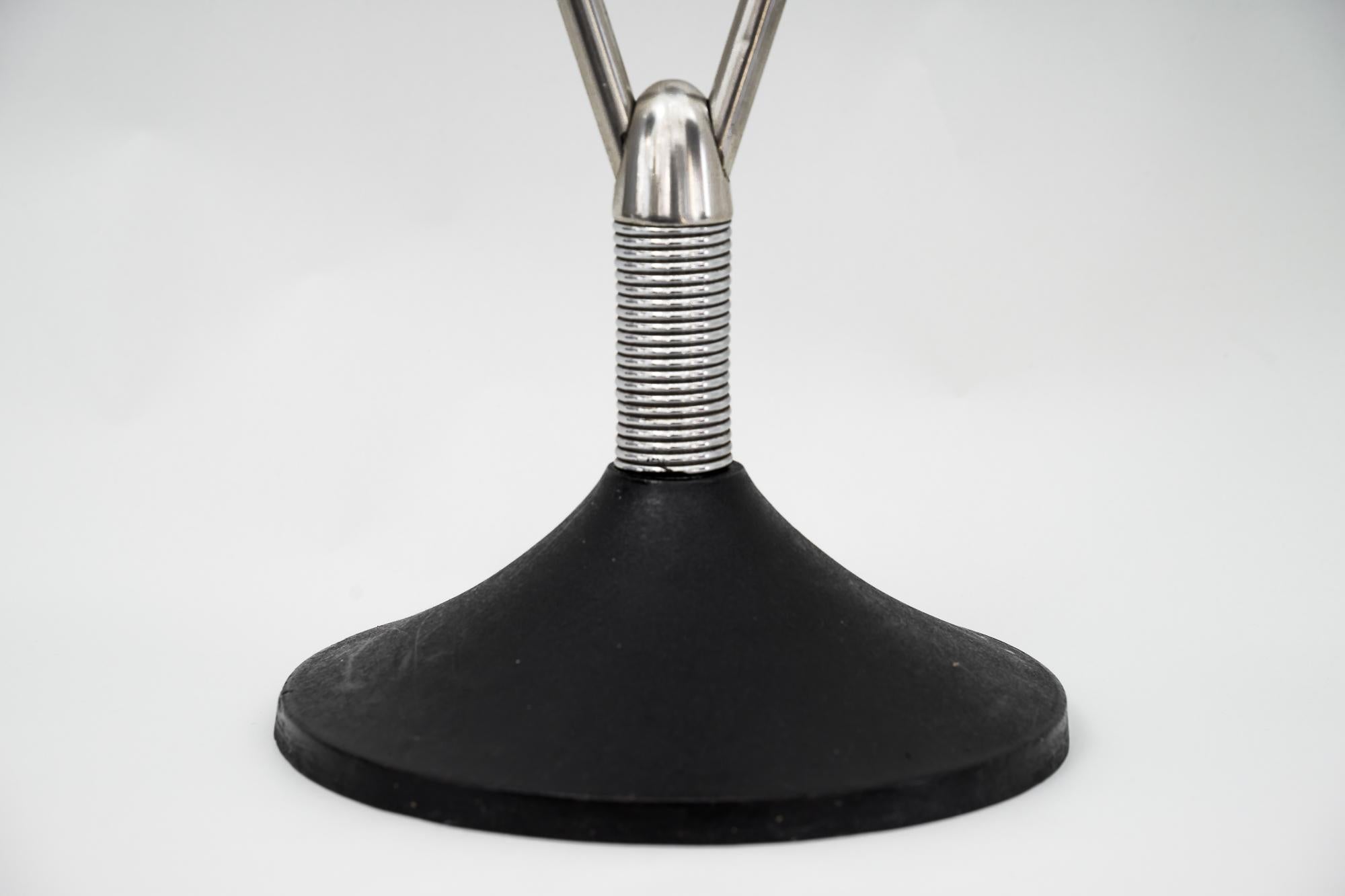 Blackened Ashtray with Stand Chrome Viena Around 1960s For Sale
