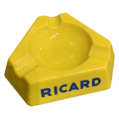 Ashtray Yellow Glass Midcentury France, Ricard