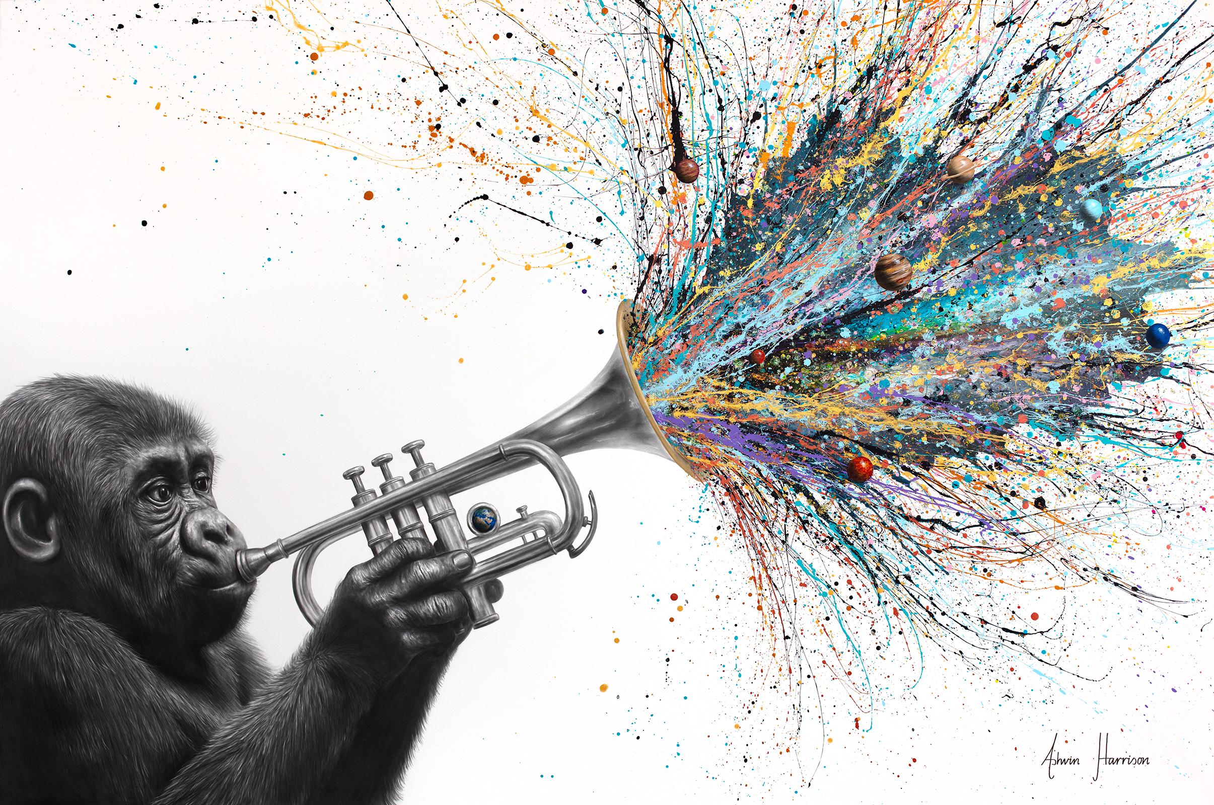 Ashvin Harrison Animal Painting - Echoes of Evolution (Original Hand Painting)