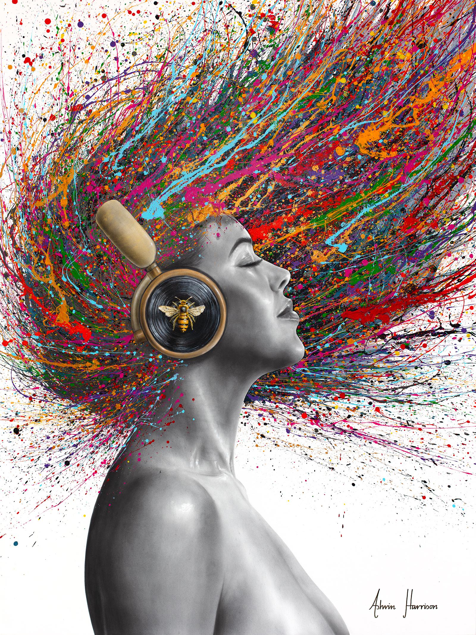 Golden Bee Frequency (Original Handgemälde)