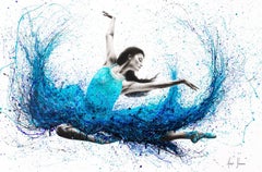 Luna Marina Ballet - Portrait Painting, 21st Century, Blue, On Canvas, Dancer