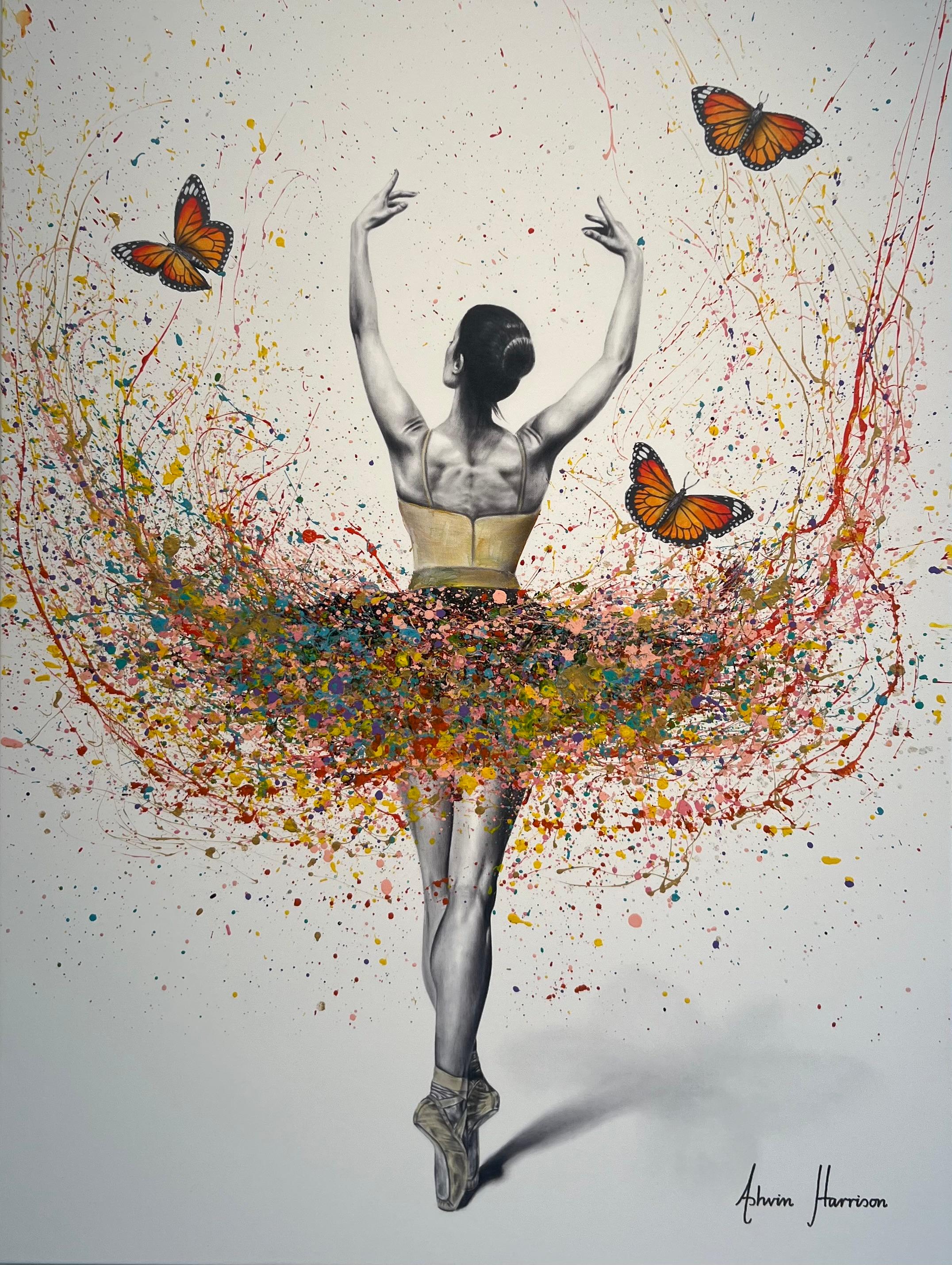 Ballerina farfalla monarca (Giclée schizzata a mano)