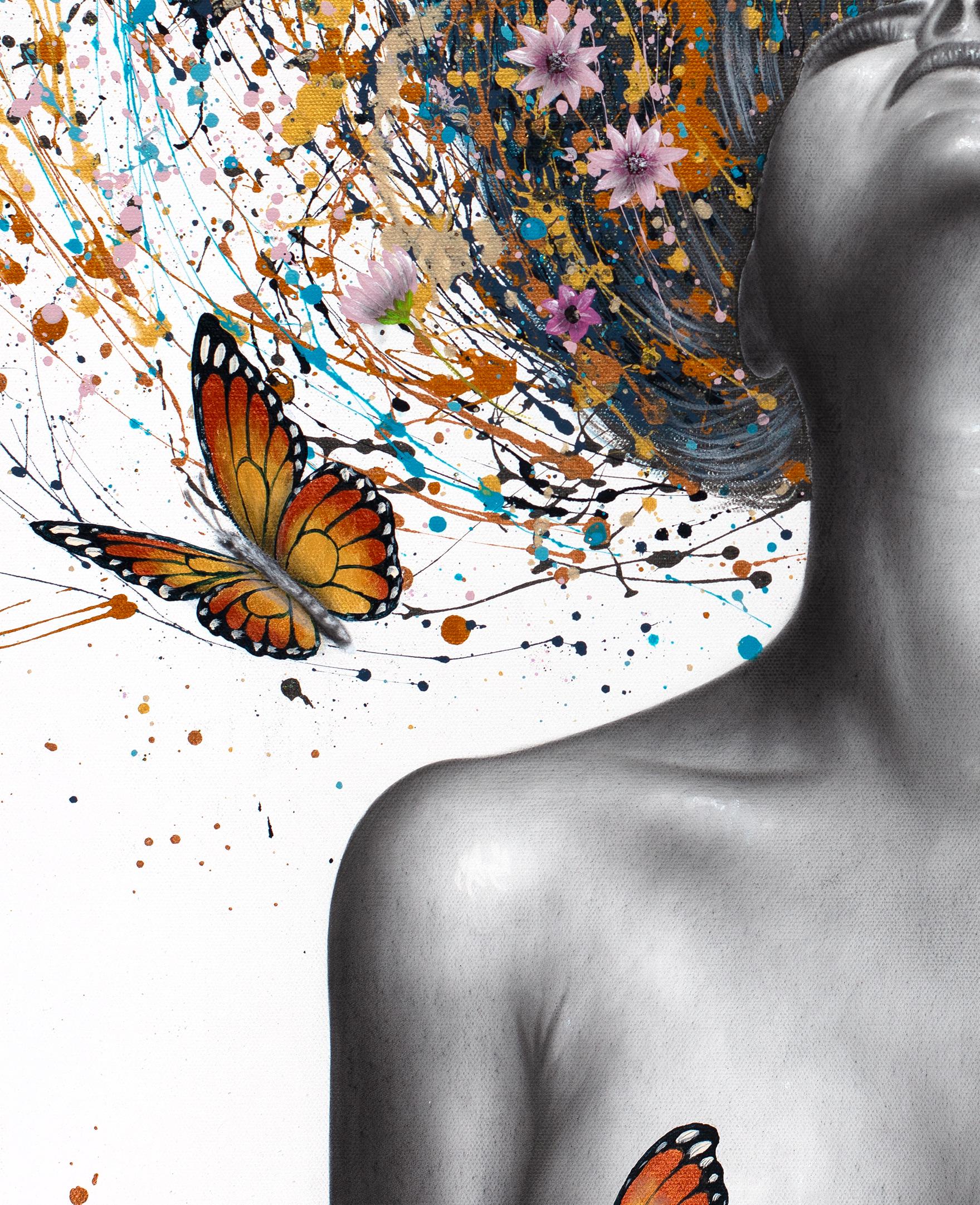 Monarch Rising (Original Handgemälde) (Beige), Figurative Painting, von Ashvin Harrison