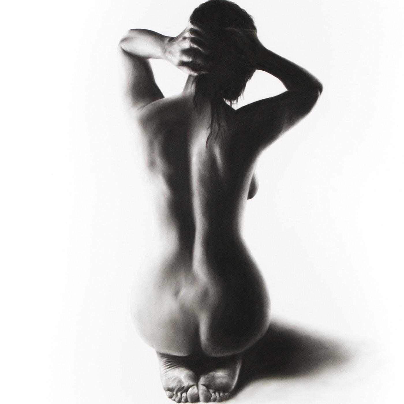 Nude Woman Charcoal Study 57 - Painting by Ashvin Harrison