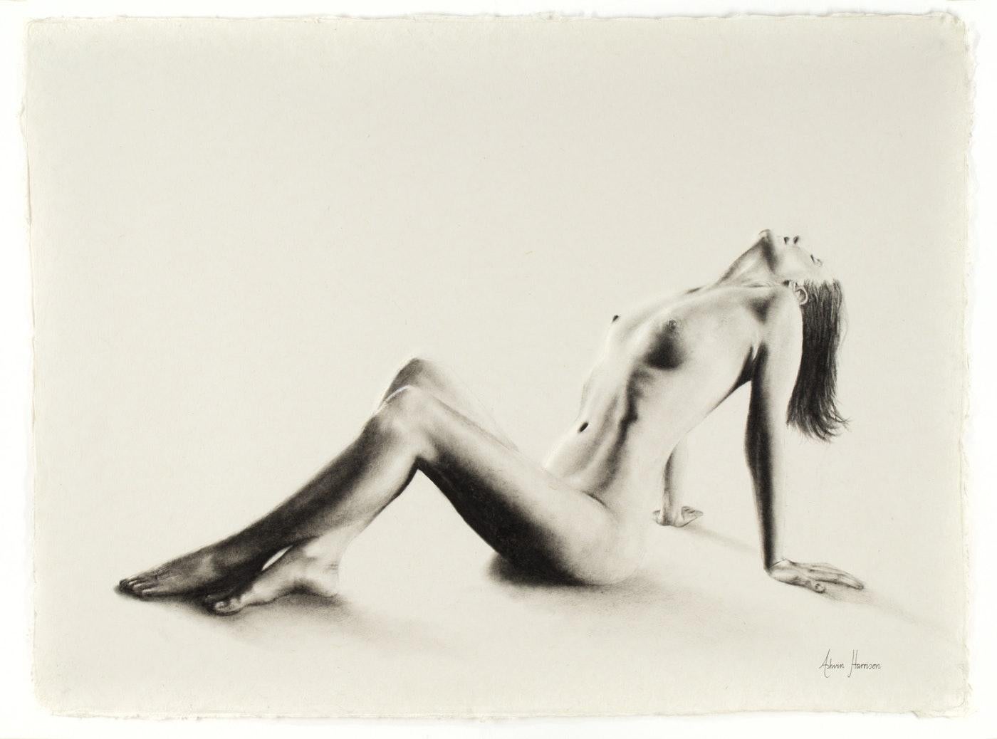 Ashvin Harrison Nude Painting - Nude Woman Charcoal Study 59