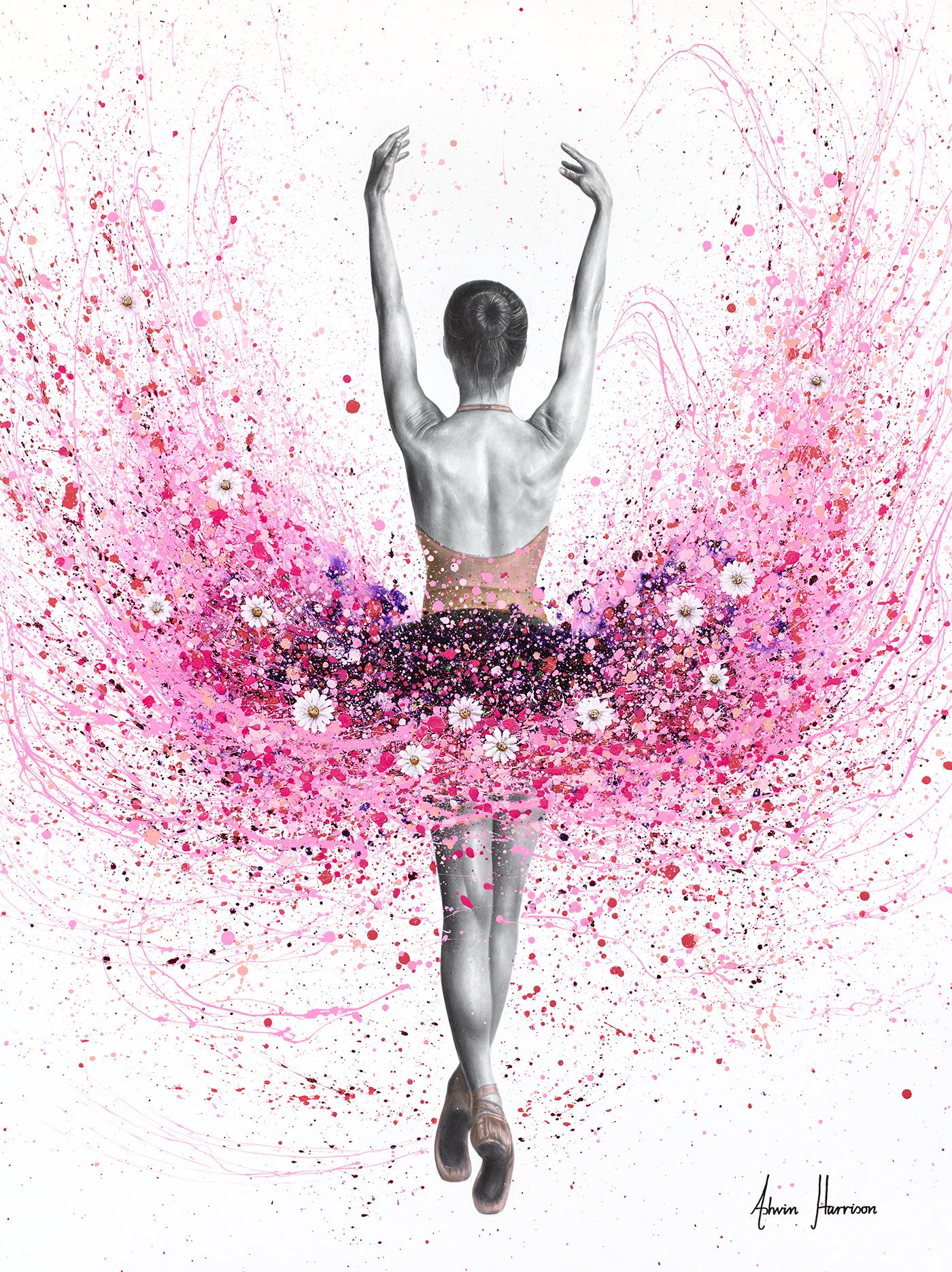 Fantasía floral Bailarina (Giclée embellecida a mano)