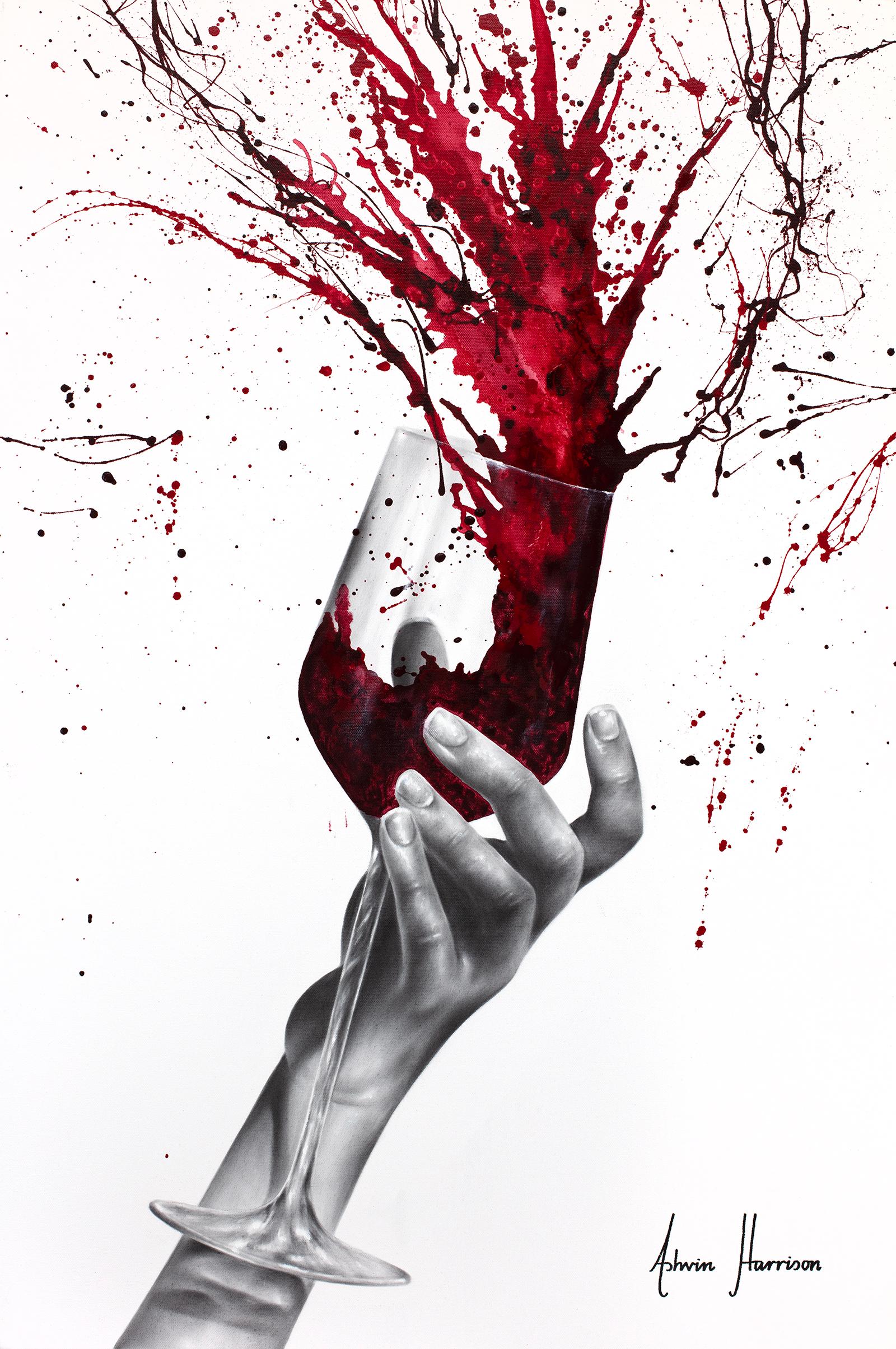 Fin de semana de vino tinto (Giclée decorada a mano)