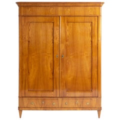 Antique Ashwood Biedermeier Wardrobe, Germany, circa 1835-1840