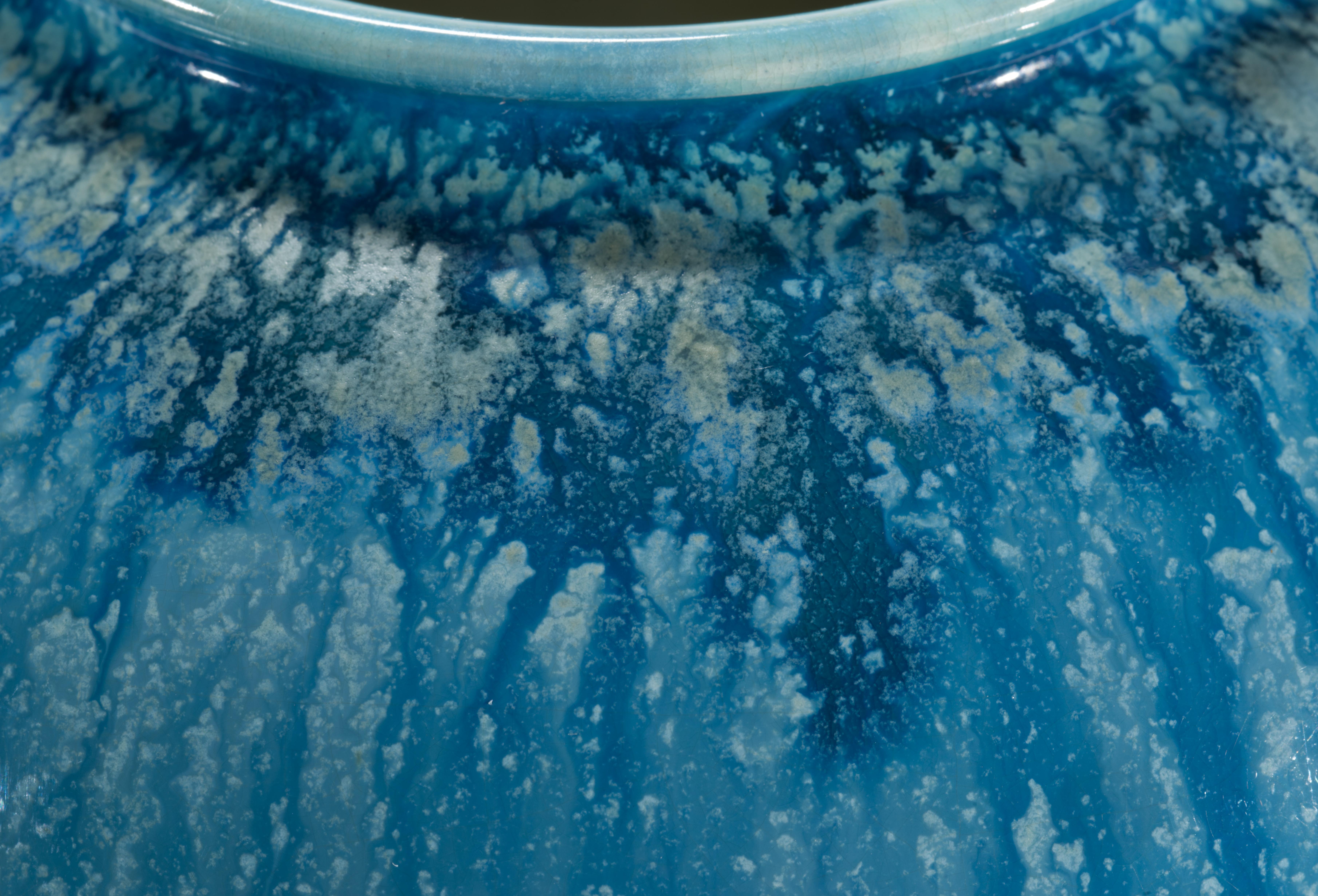 Ashworth Blaue flambierte Vase, Englische Kunstkeramik 1909-1914 im Angebot 4