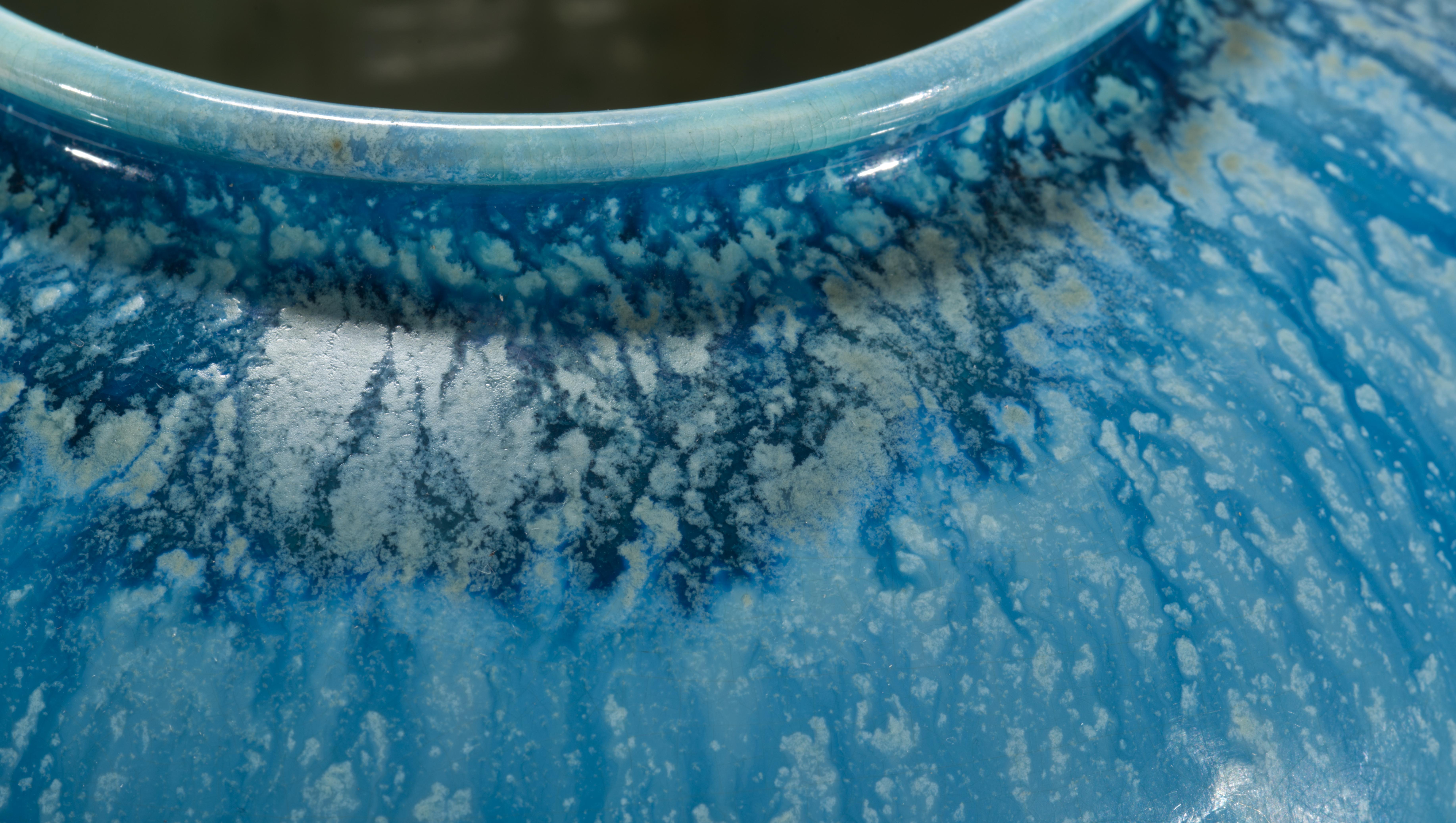 Ashworth Blaue flambierte Vase, Englische Kunstkeramik 1909-1914 im Angebot 5