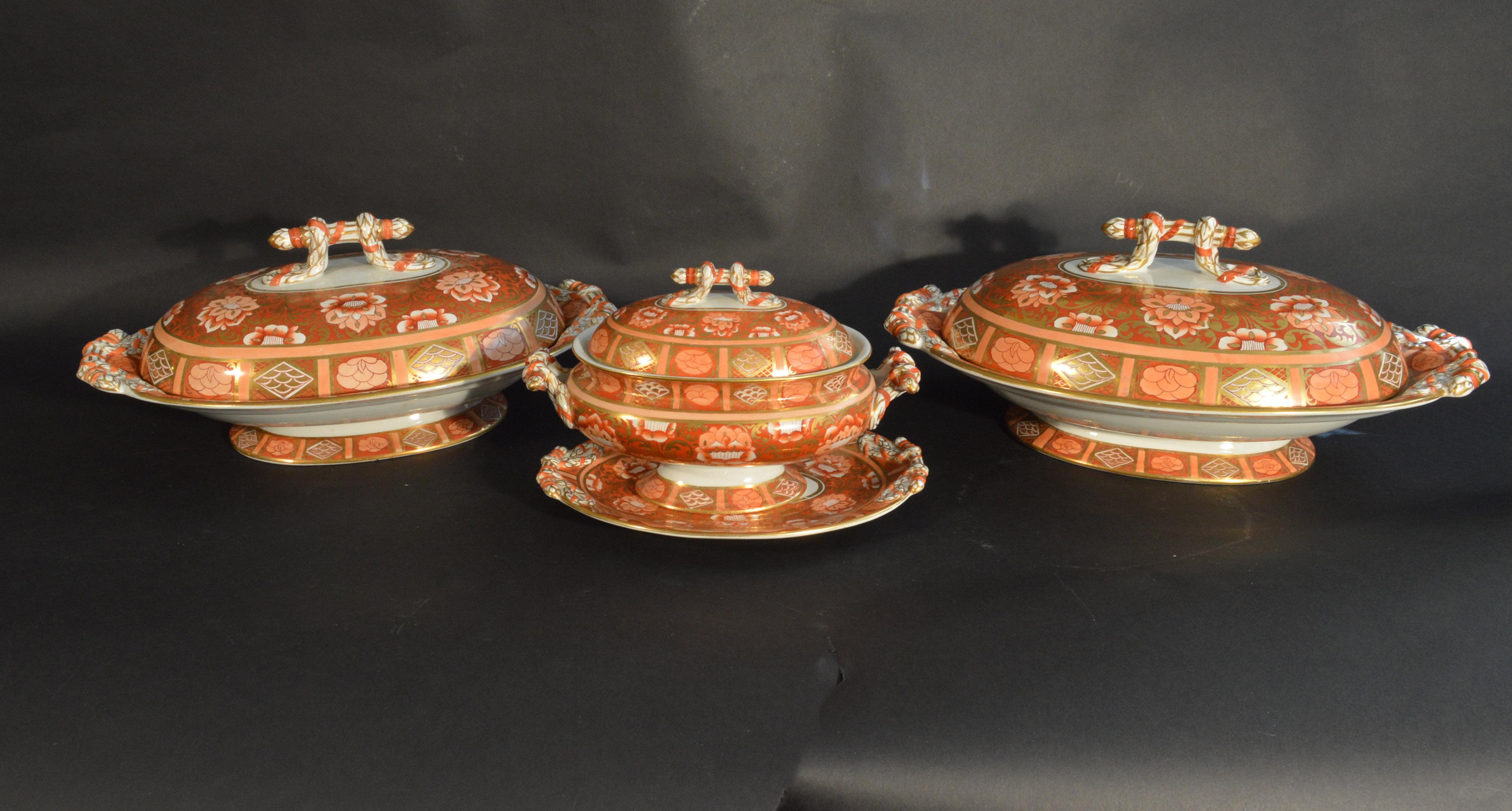 English Ashworth Brothers Ironstone Dinner Service, circa 1893, Forty-Five Pieces,