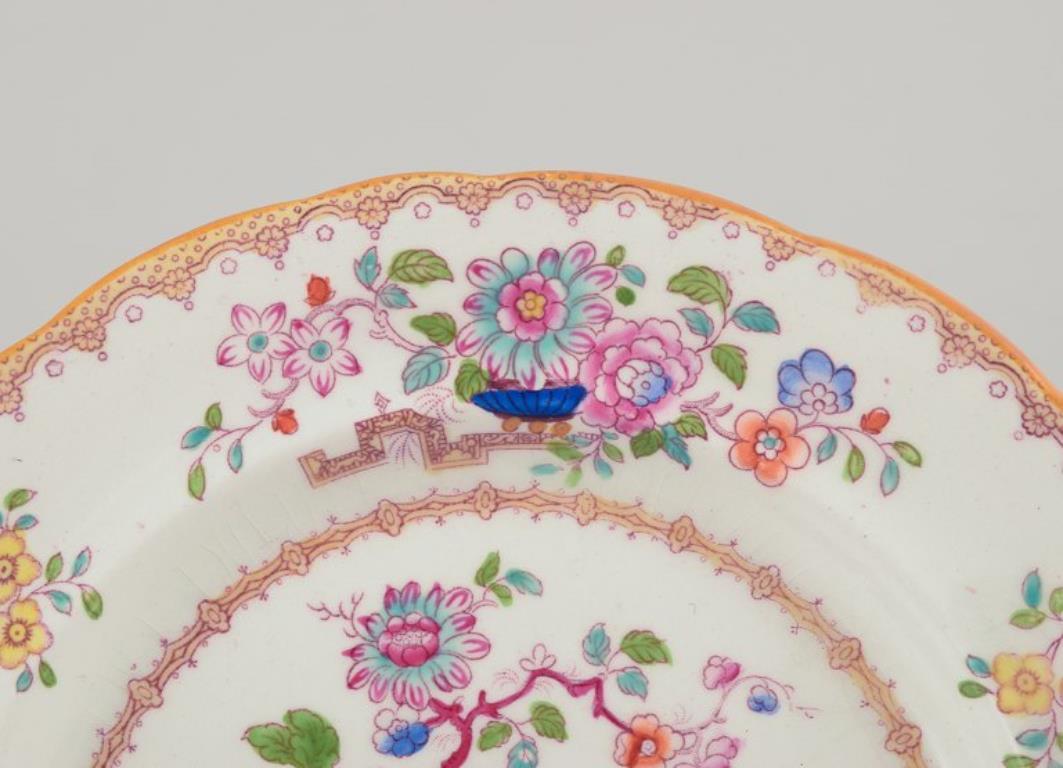 British Ashworth, England. Set of six plates in faience. Chinese style. For Sale