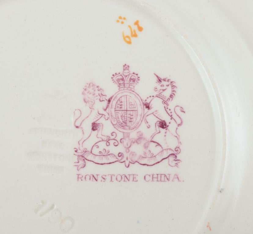 Ashworth, England. Set of six plates in faience. Chinese style. In Excellent Condition For Sale In Copenhagen, DK