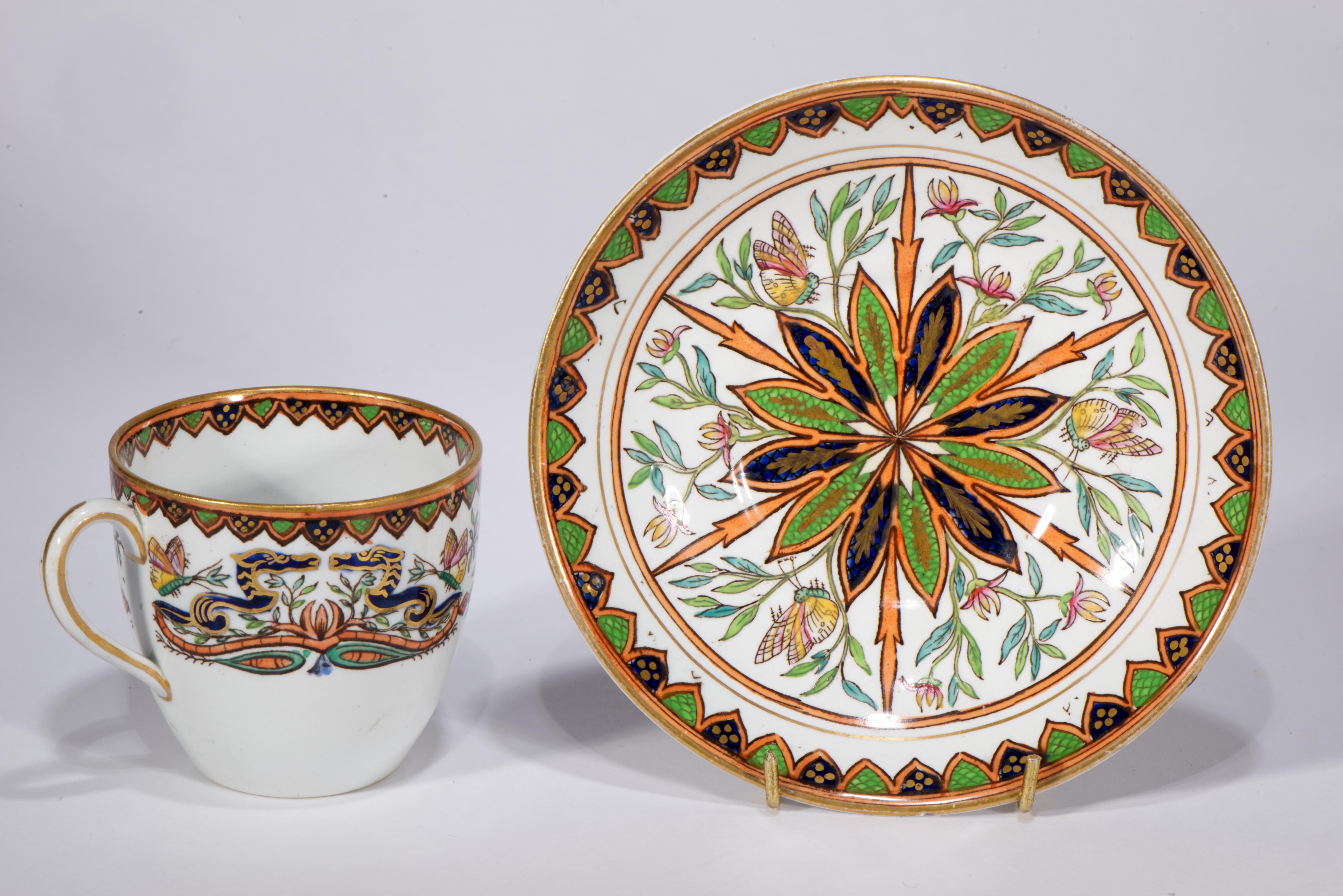 Ashworth für Richard Briggs Handbemalte Tasse und Untertasse aus Eisenstein, 1862-1891 (Englisch) im Angebot