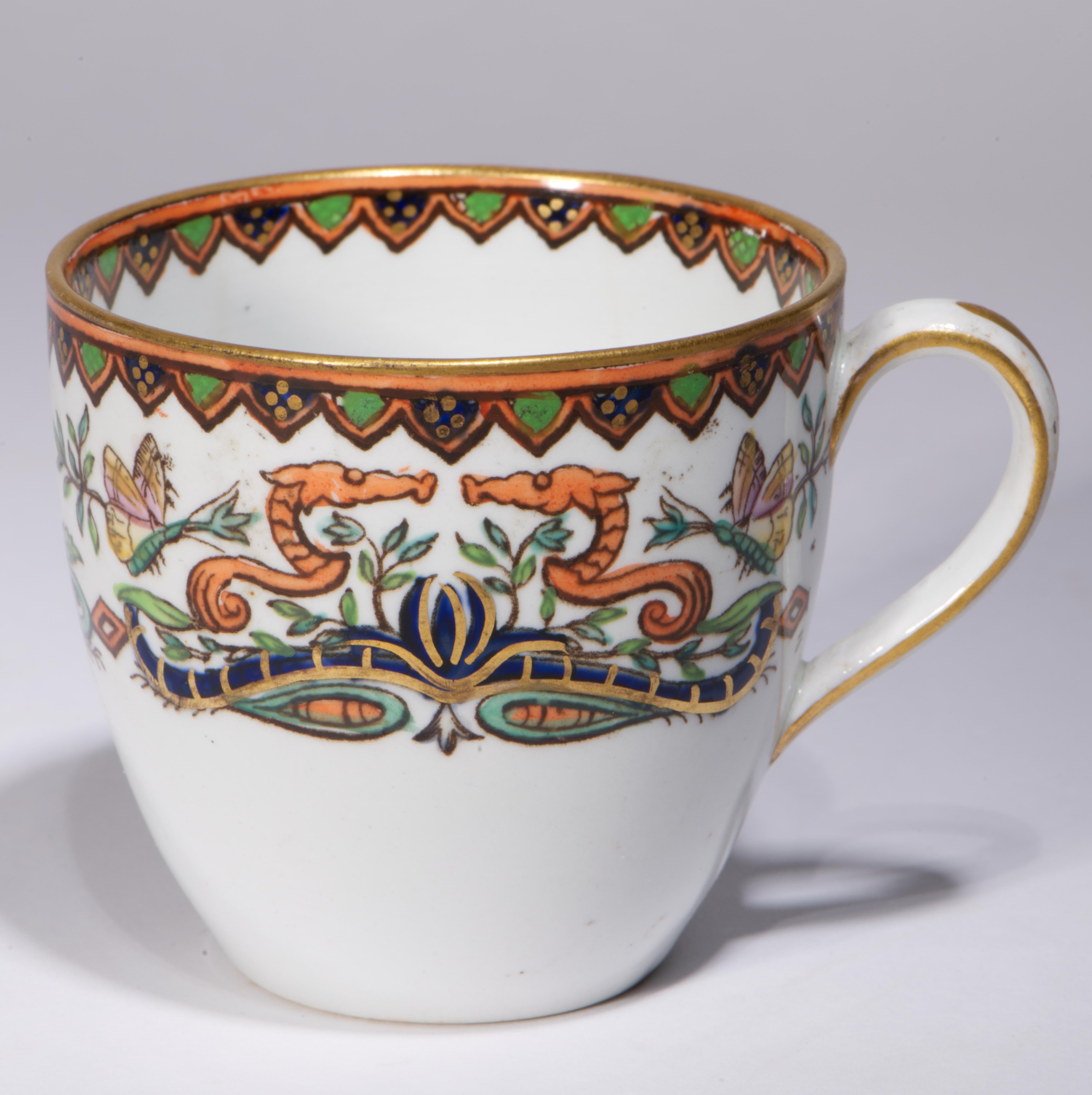Ashworth für Richard Briggs Handbemalte Tasse und Untertasse aus Eisenstein, 1862-1891 (19. Jahrhundert) im Angebot