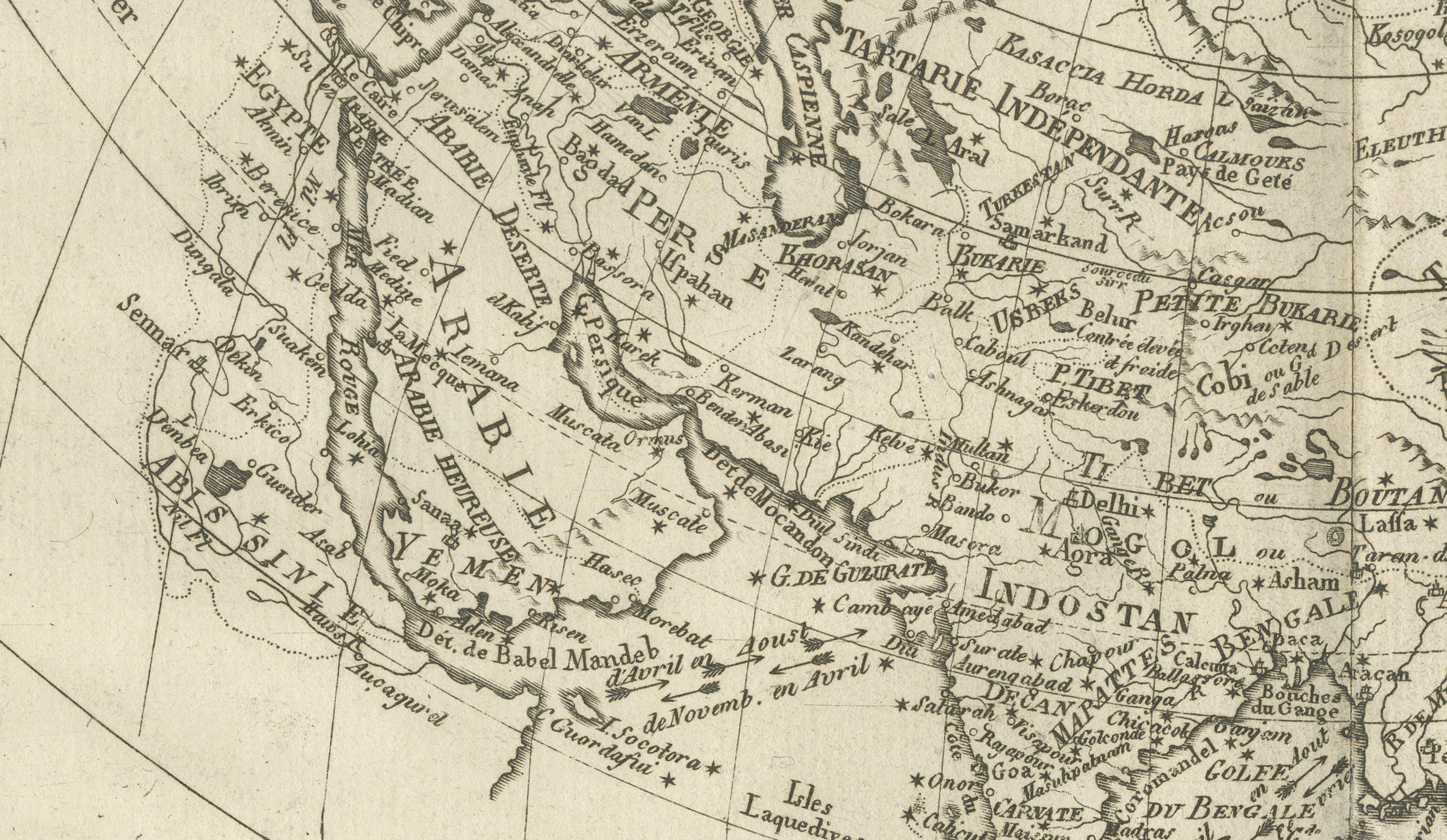 Asia in the Age of Exploration – Antique Map by Rigobert Bonne, c.1780
