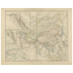 Asia Map with Middle East & India Insets – Nieuwe Hand-Atlas, Leiden 1876