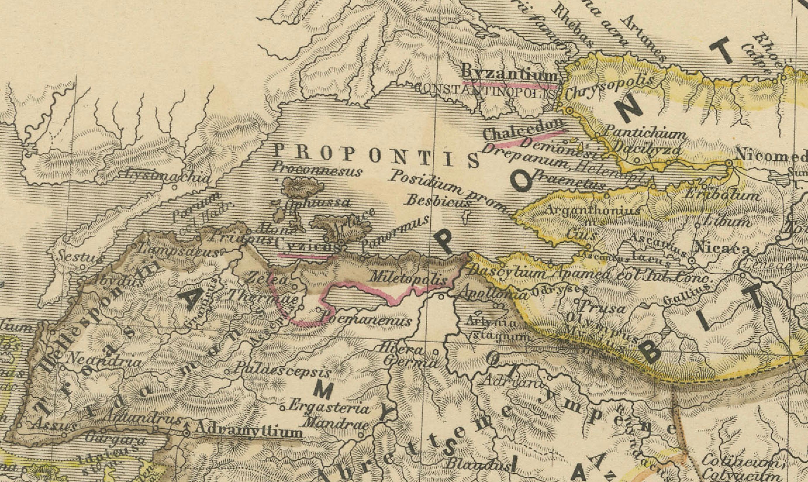 Asia Minor and Provinces: A Roman Empire Map from Spruner-Menke Atlas, 1880 For Sale 2