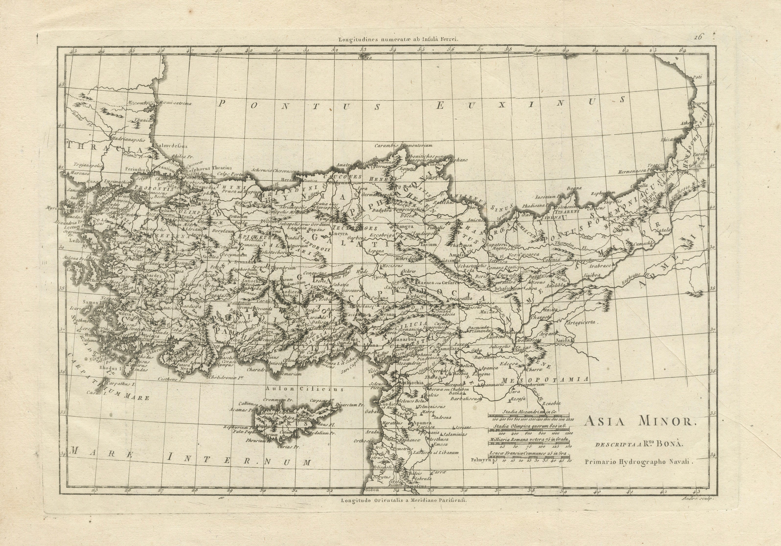 Asia Minor and the Ottoman Levant — Fine Bonne Map of Turkey, c.1780