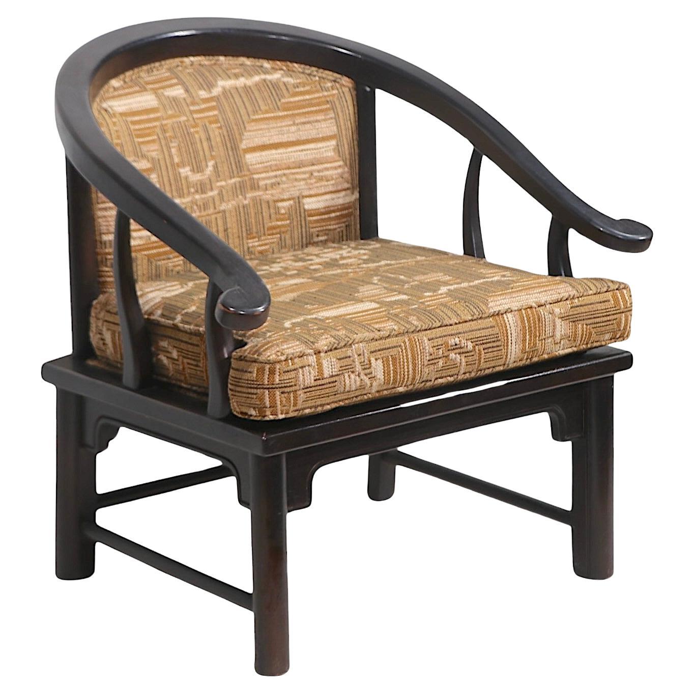 Asia Modern Chinese Horseshoe Style Lounge Chair by Century Furniture after Mont For Sale