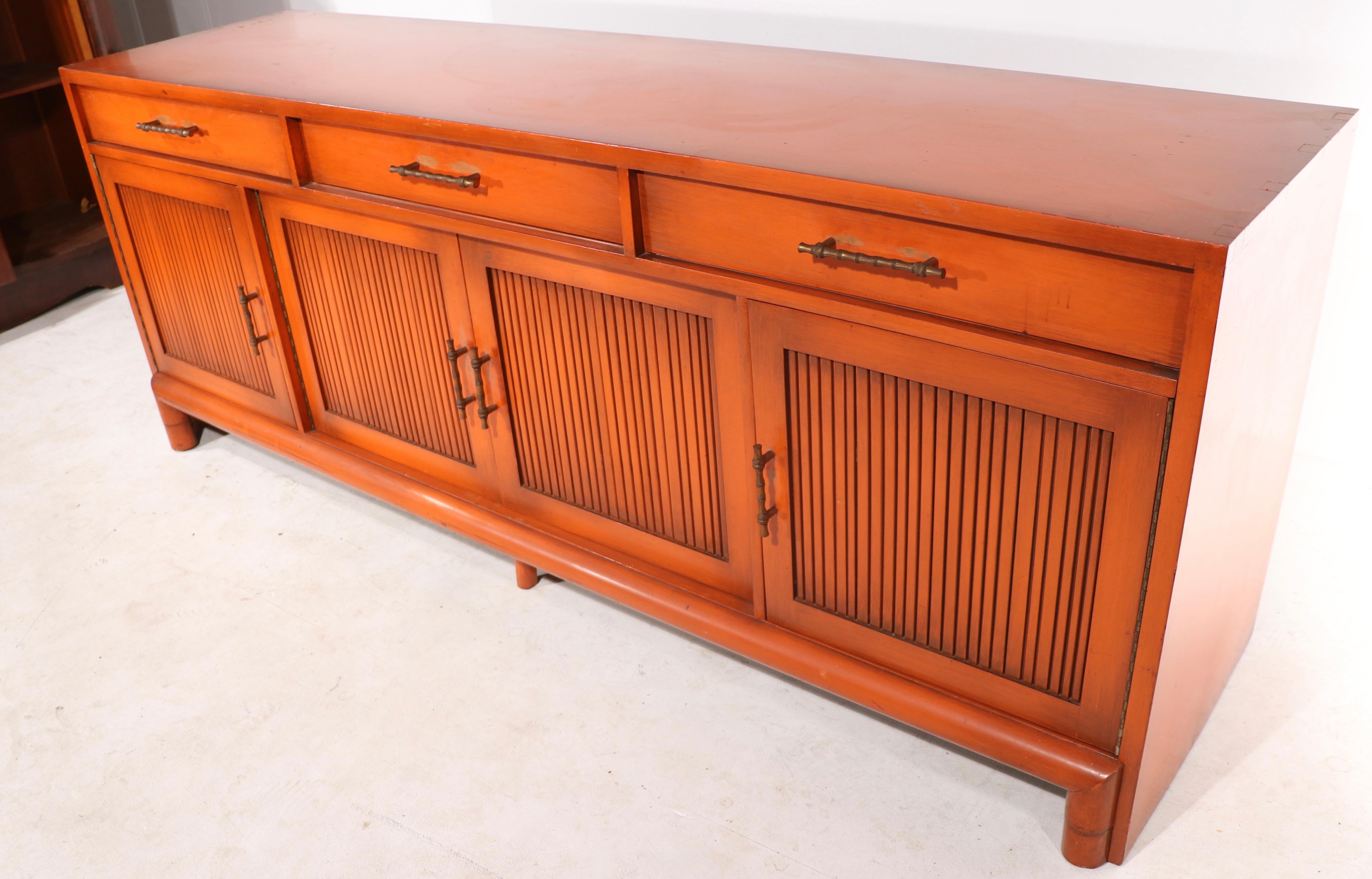 Wood Asia Modern Mandarin Lacquer Sideboard in the Chinese Style by Willett For Sale