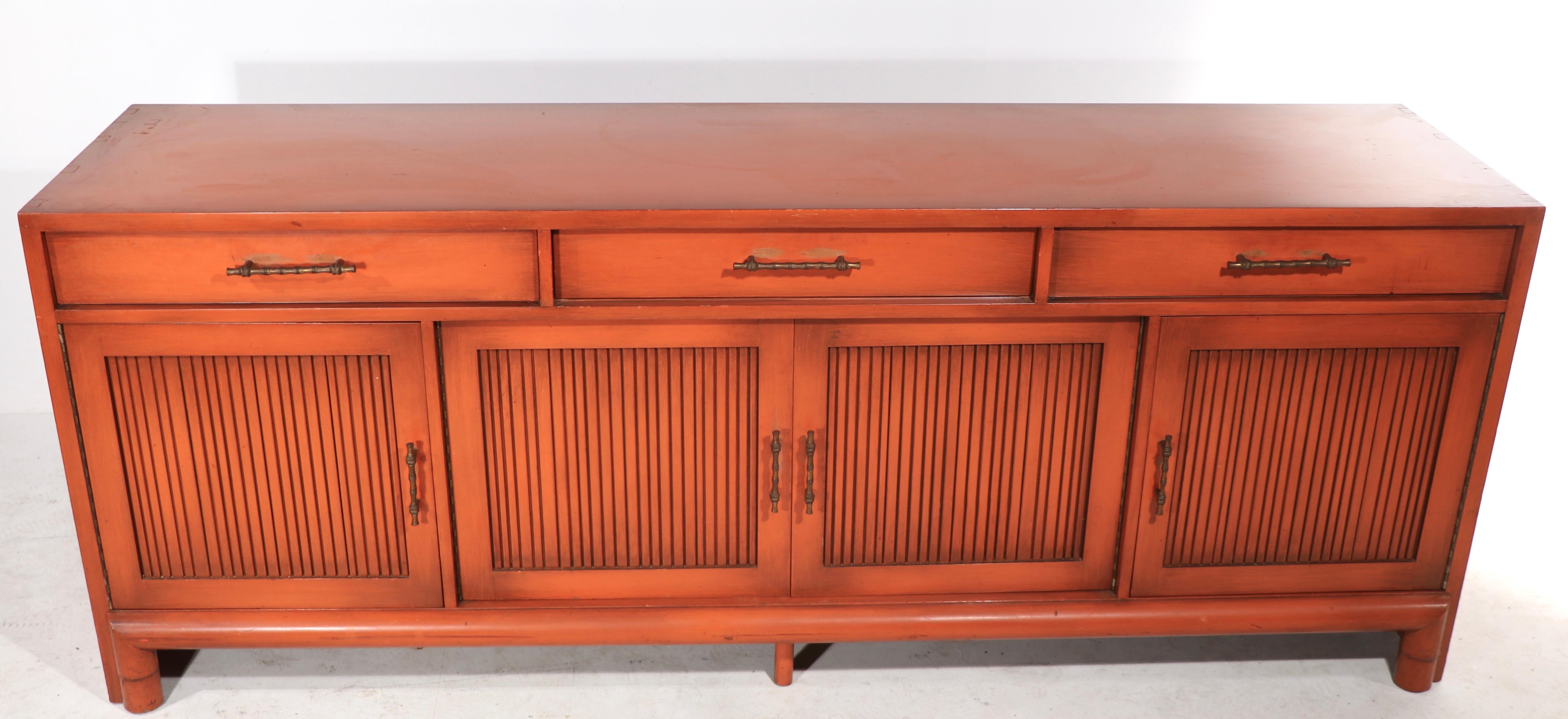 Asia Modern Mandarin Lacquer Sideboard in the Chinese Style by Willett For Sale 1