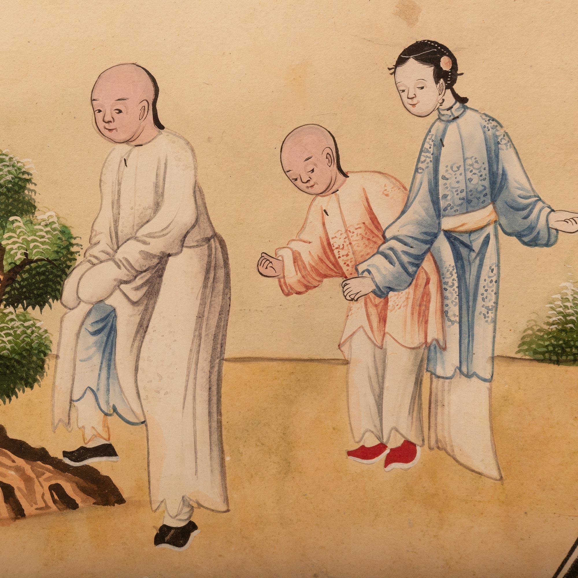 18th Century and Earlier Asian 18th century watercolor on parchment For Sale