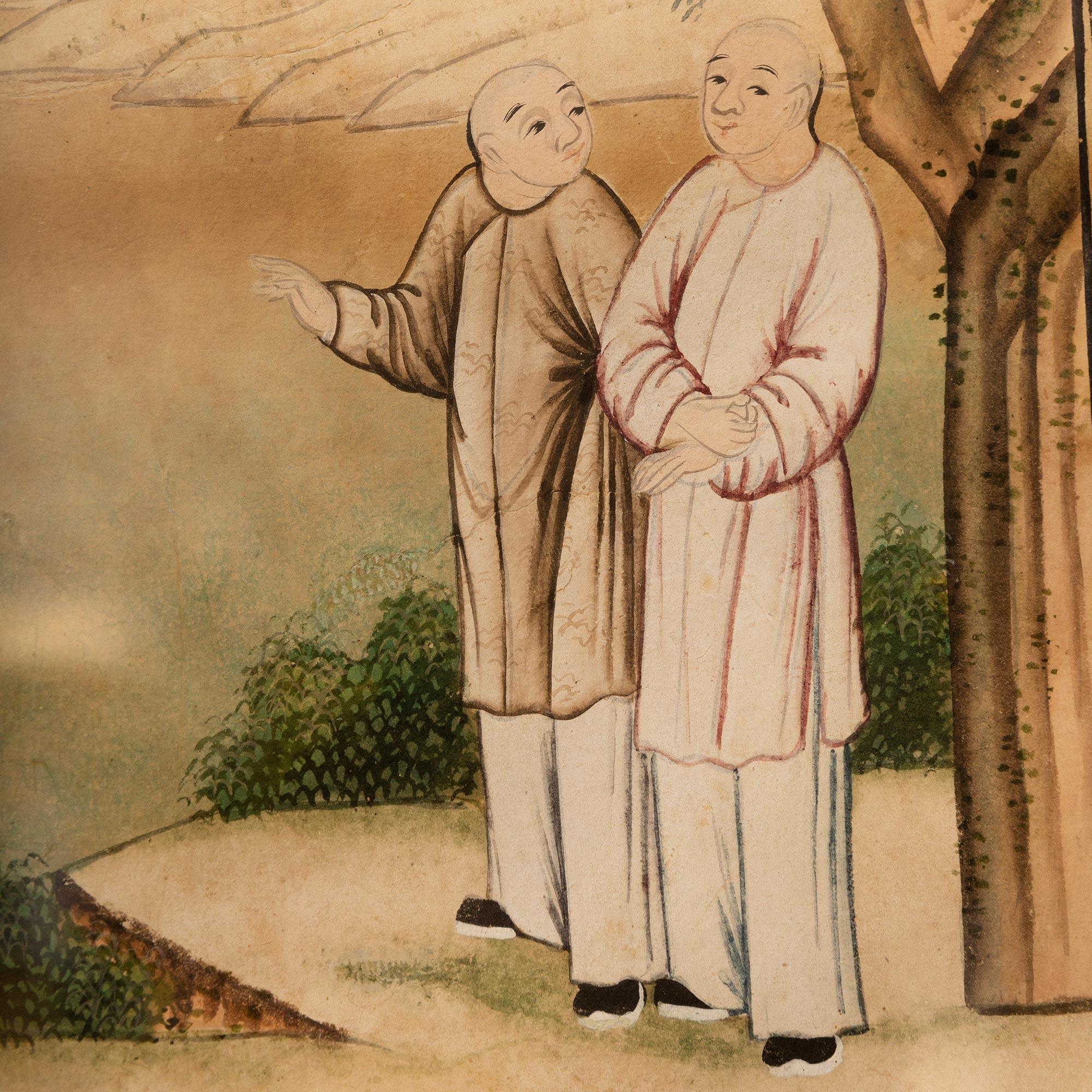 18th Century and Earlier Asian 18th century watercolor on parchment For Sale