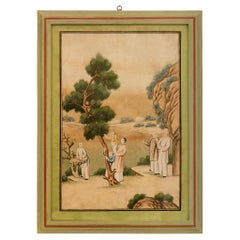 Antique Asian 18th century watercolor on parchment