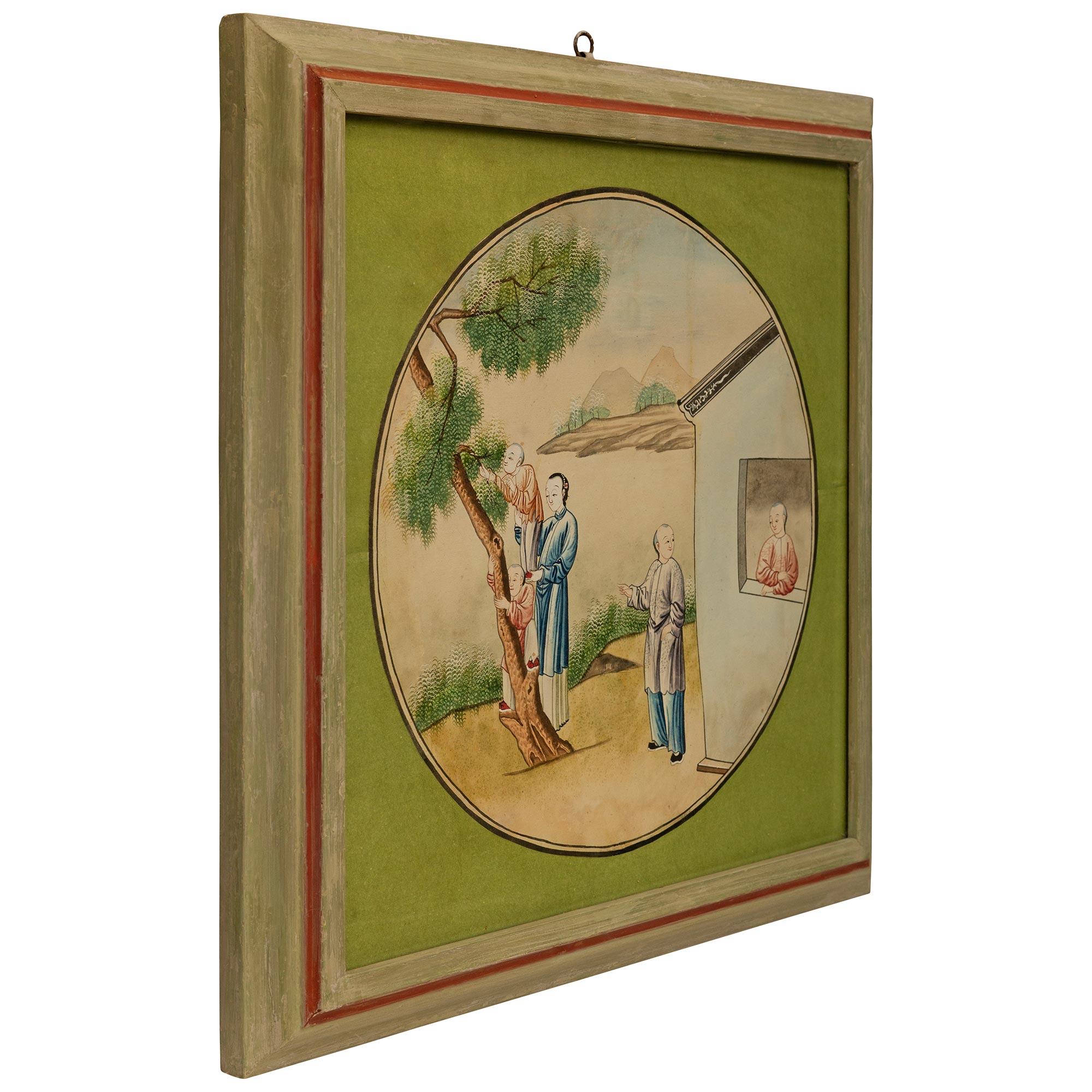 Asian 18th century watercolors on parchment In Good Condition For Sale In West Palm Beach, FL